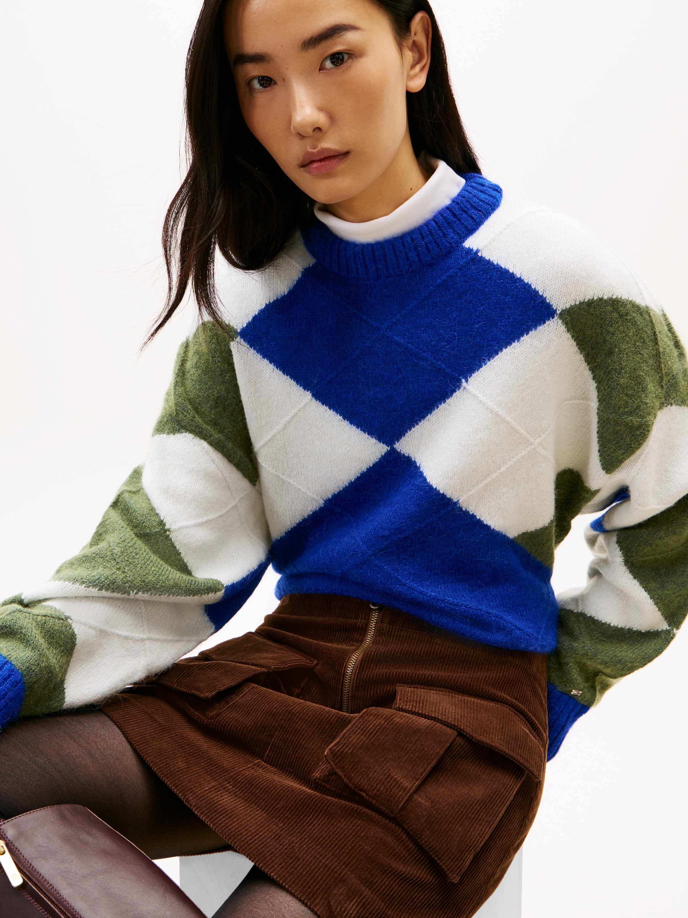 Tommy Hilfiger Strickpullover »ALPACA BLEND ARGYLE C-NK LS SWT«