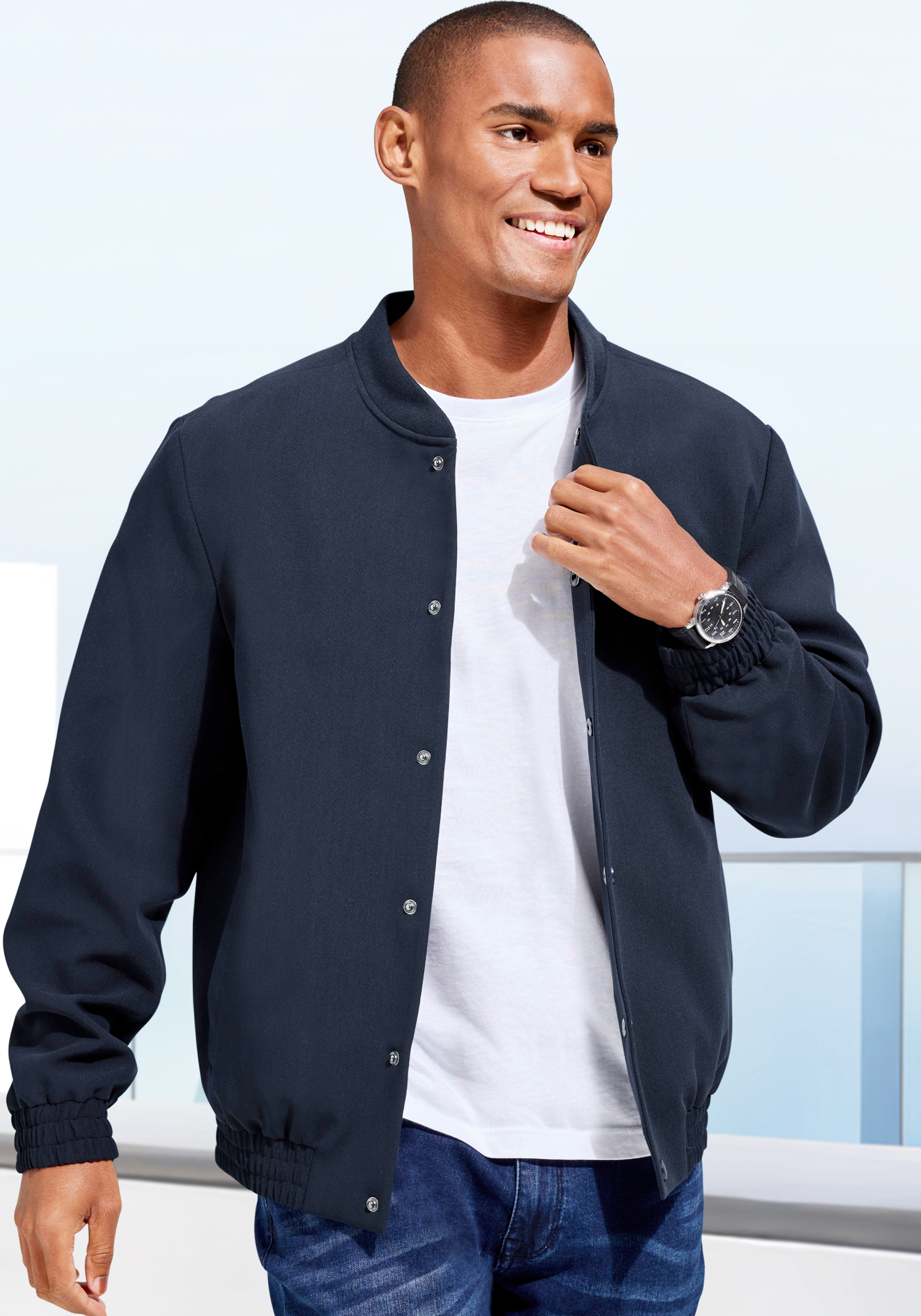 Image of John Devin Blouson "mit Rippkragen" Übergangsjacke mit Innentasche, aus leicht dehnbarer Webqualität