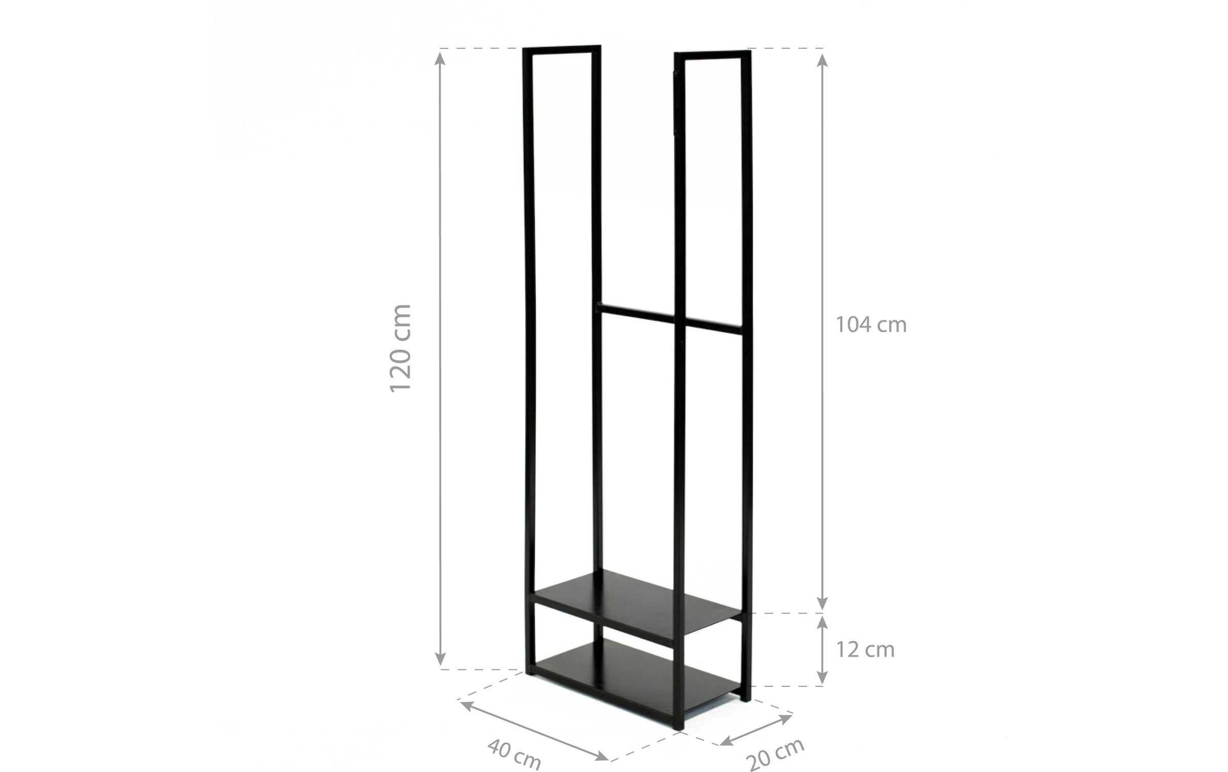 WESTMANN Kaminholzregal »Porthos« schwarz, BxTxH: 40x20x120cm