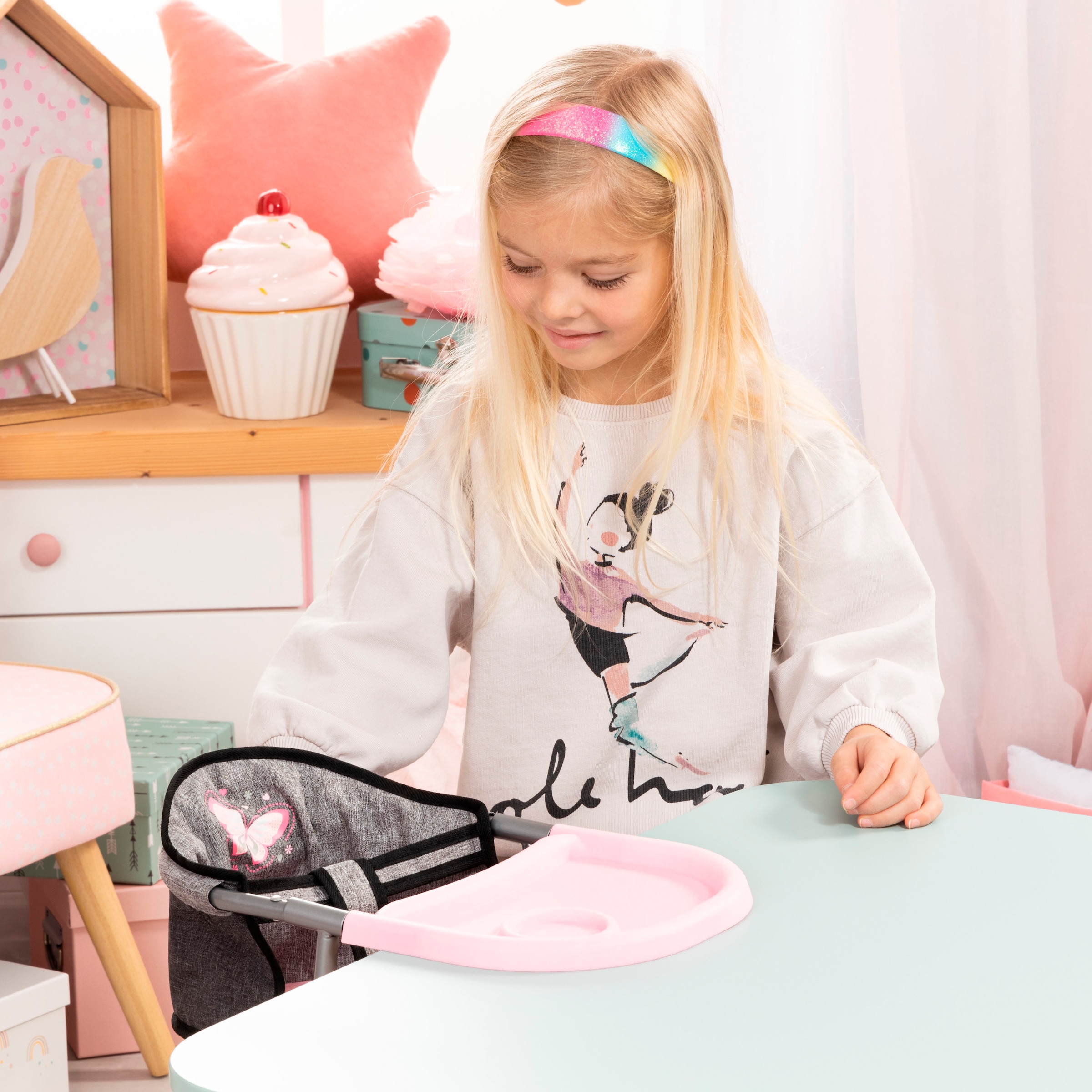 Bayer Meubles de poupées »Puppen-Tischsitz grau/rosa«