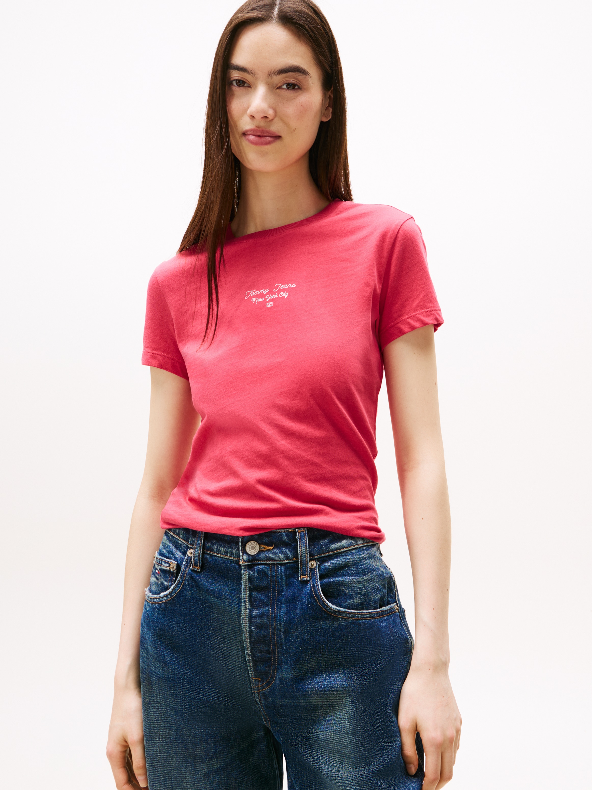Image of Tommy Jeans Kurzarmshirt "TJW SLIM ESS LOGO 1 TEE EXT"