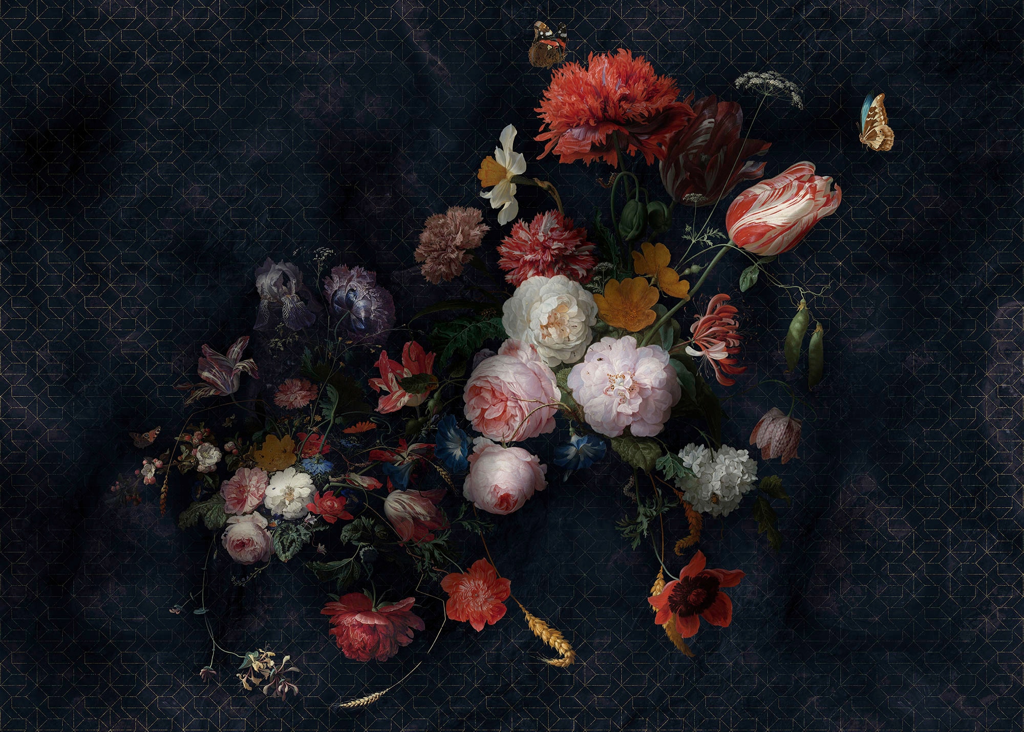 Image of Komar Vliestapete "Digitaldruck Vlies - Amsterdam Flowers - Grösse 350 x 250 cm" bedruckt glatt Wohnzimmer, Schlafzimmer