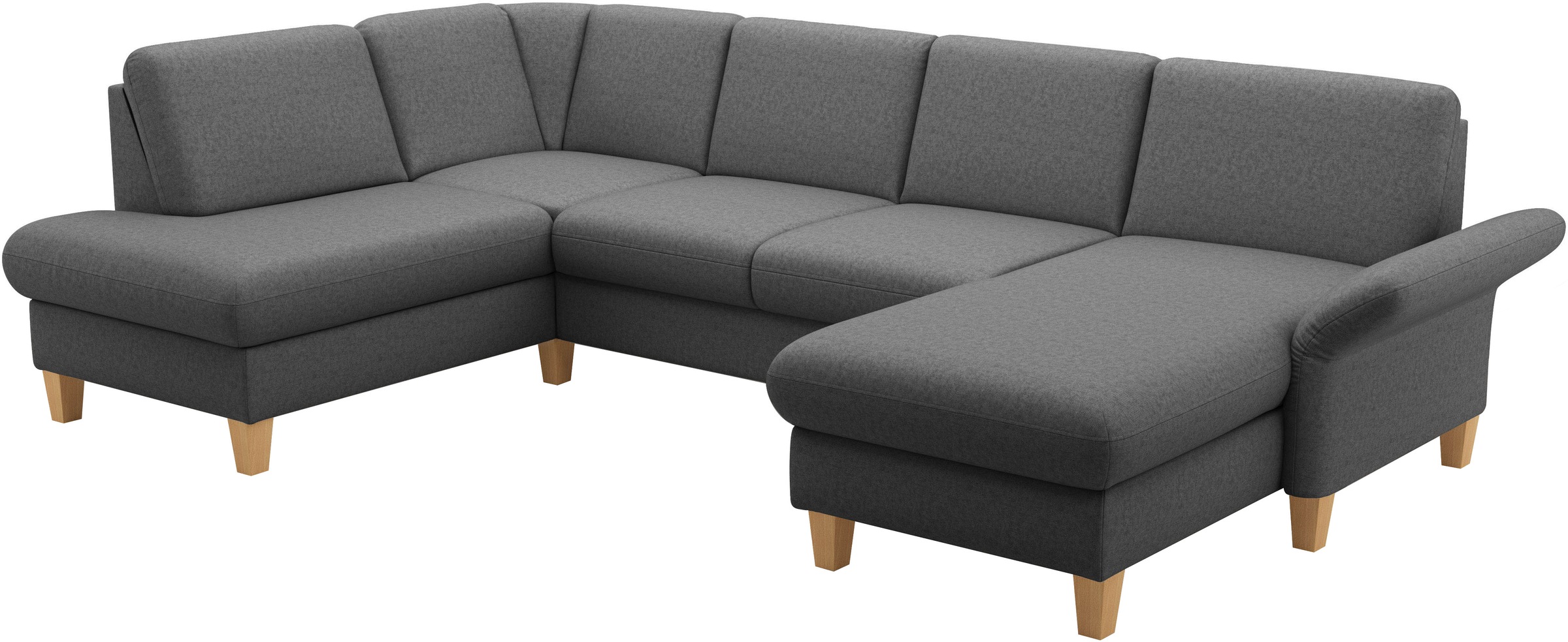 Home affaire Wohnlandschaft »Rochelle, U-Form«, optional mit Armteilverstellung, mit Bettfunktion & Bettkasten