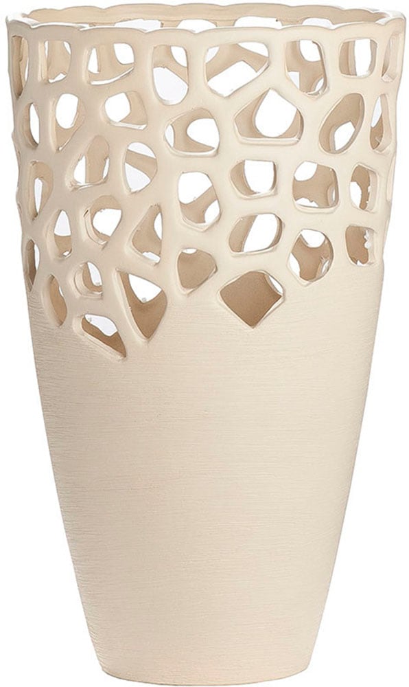 Image of GILDE Tischvase "Bologna, Dekovase mit Cut-Outs" Vase aus Keramik, mit gekratzer Oberflächenstruktur, Höhe ca. 38 cm