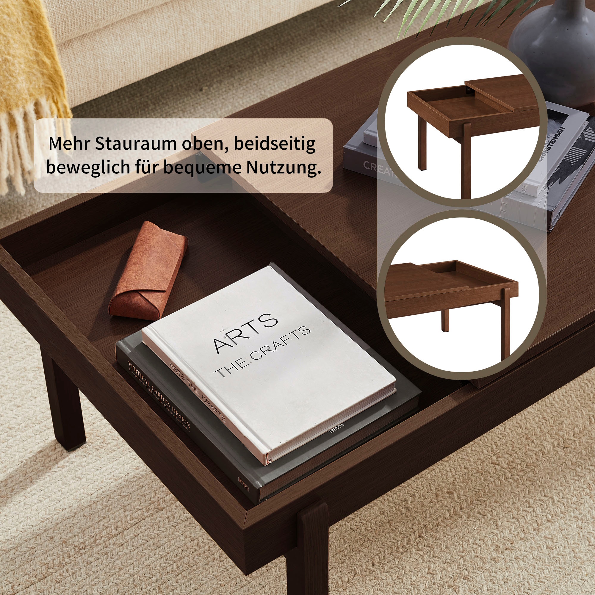 GOODproduct Couchtisch »Norwin« Melaminoberfläche und robustes Gestell aus Eschenholz