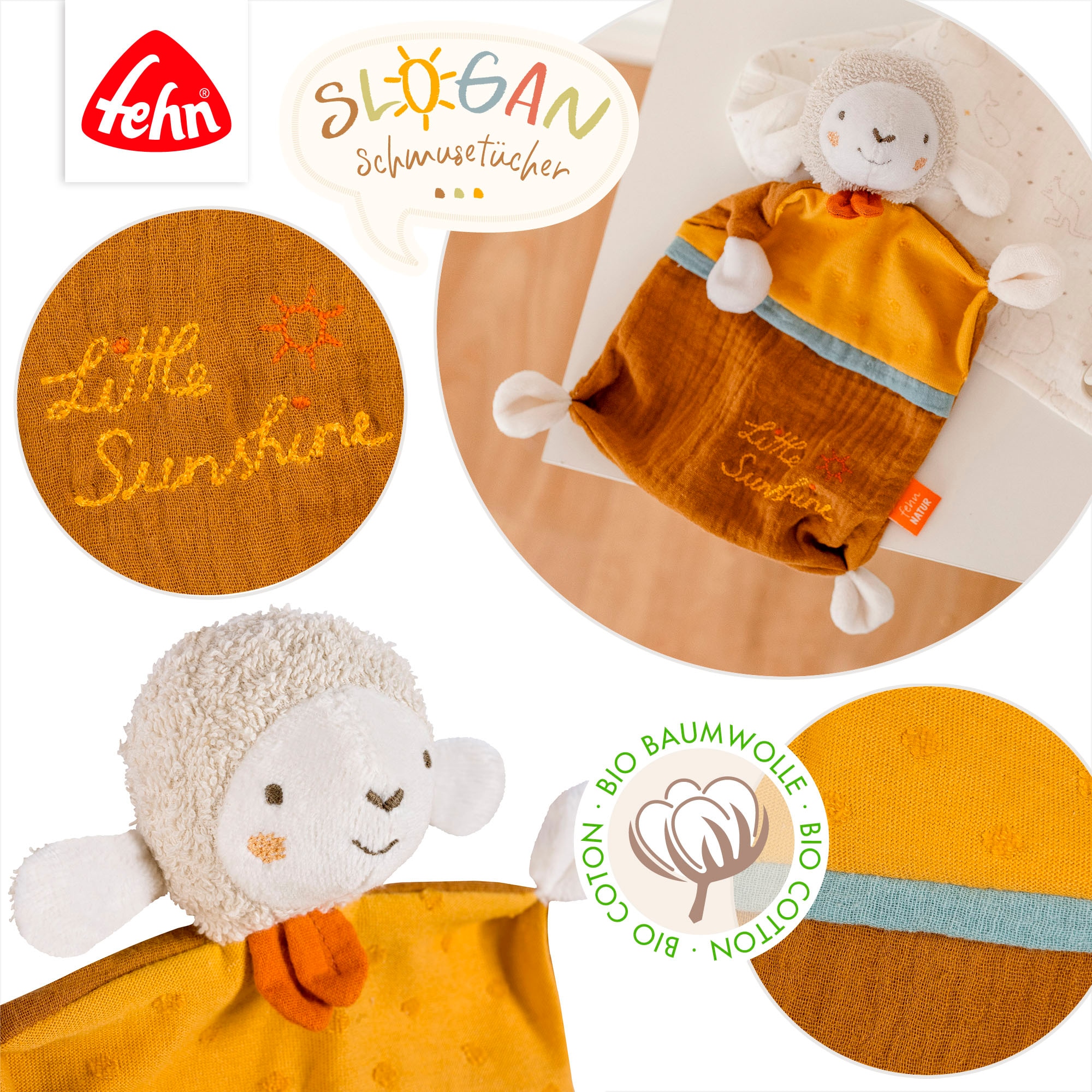 Fehn Schmusetuch »fehnNATUR, Schaf "Sunshine"«