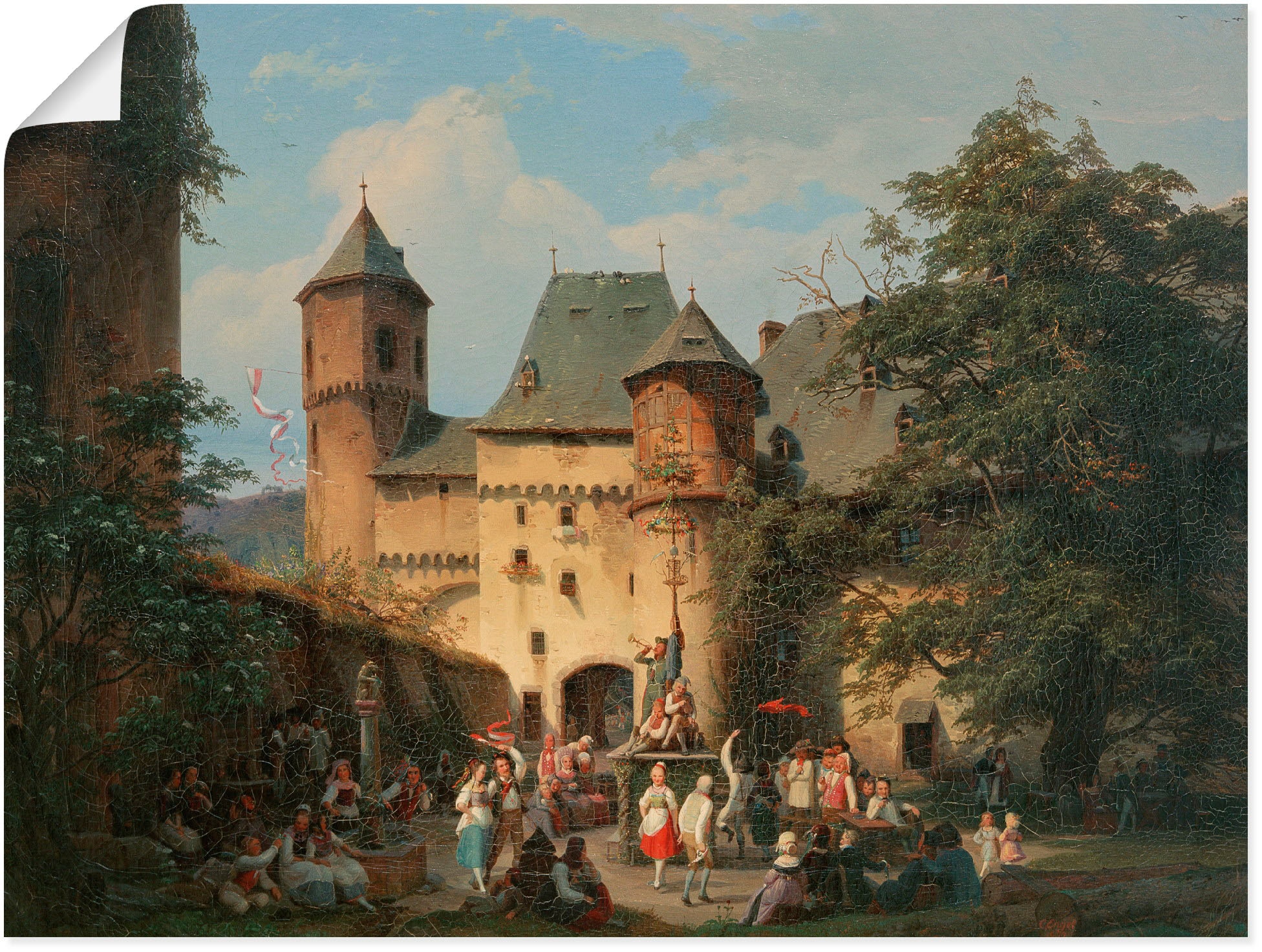 Artland Wandbild »Festszene im Vorhof einer Burg«, historische Ereignisse, (1  St.), als Alubild, Leinwandbild, Wandaufkleber oder Poster in versch.  Grössen günstig kaufen