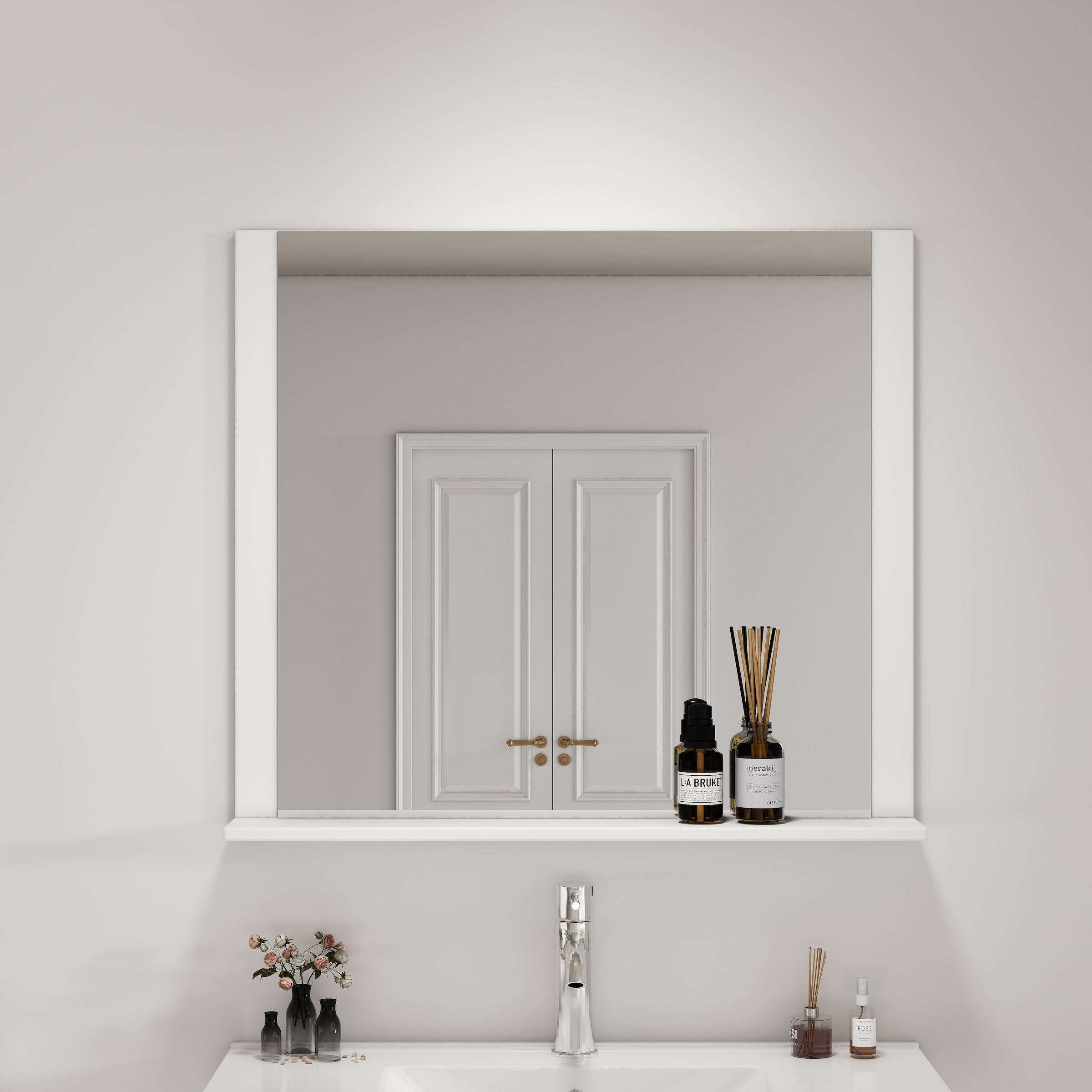 welltime Miroir de salle de bain »AMSTERDAM« in zwei Breiten 60cm, 80cm mit praktischer Ablagefläche