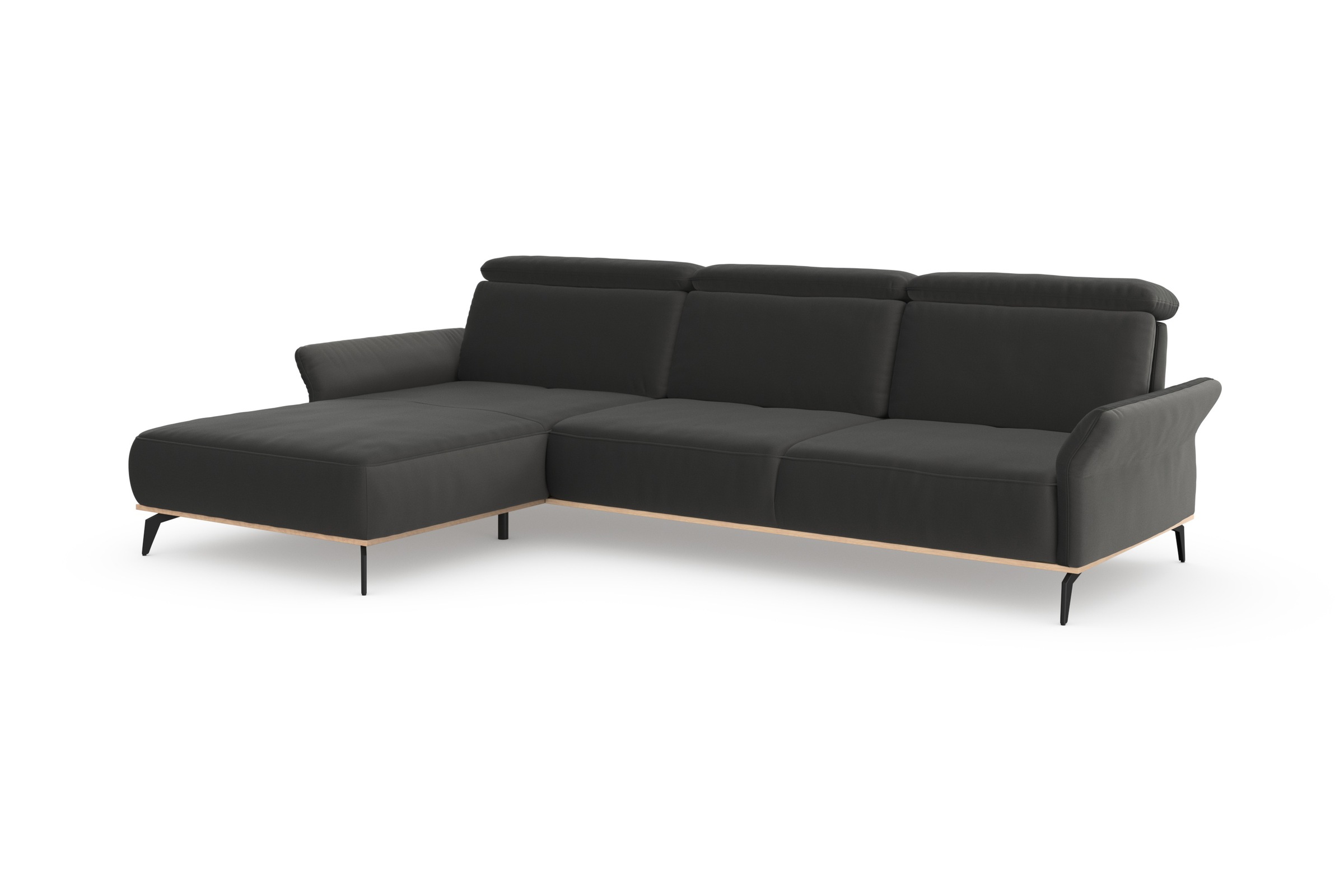 Places of Style Ecksofa »Fjord L-Form«, massiv, wahlweise mit Armlehnfunktion, Kopf- Sitztiefenverstellung