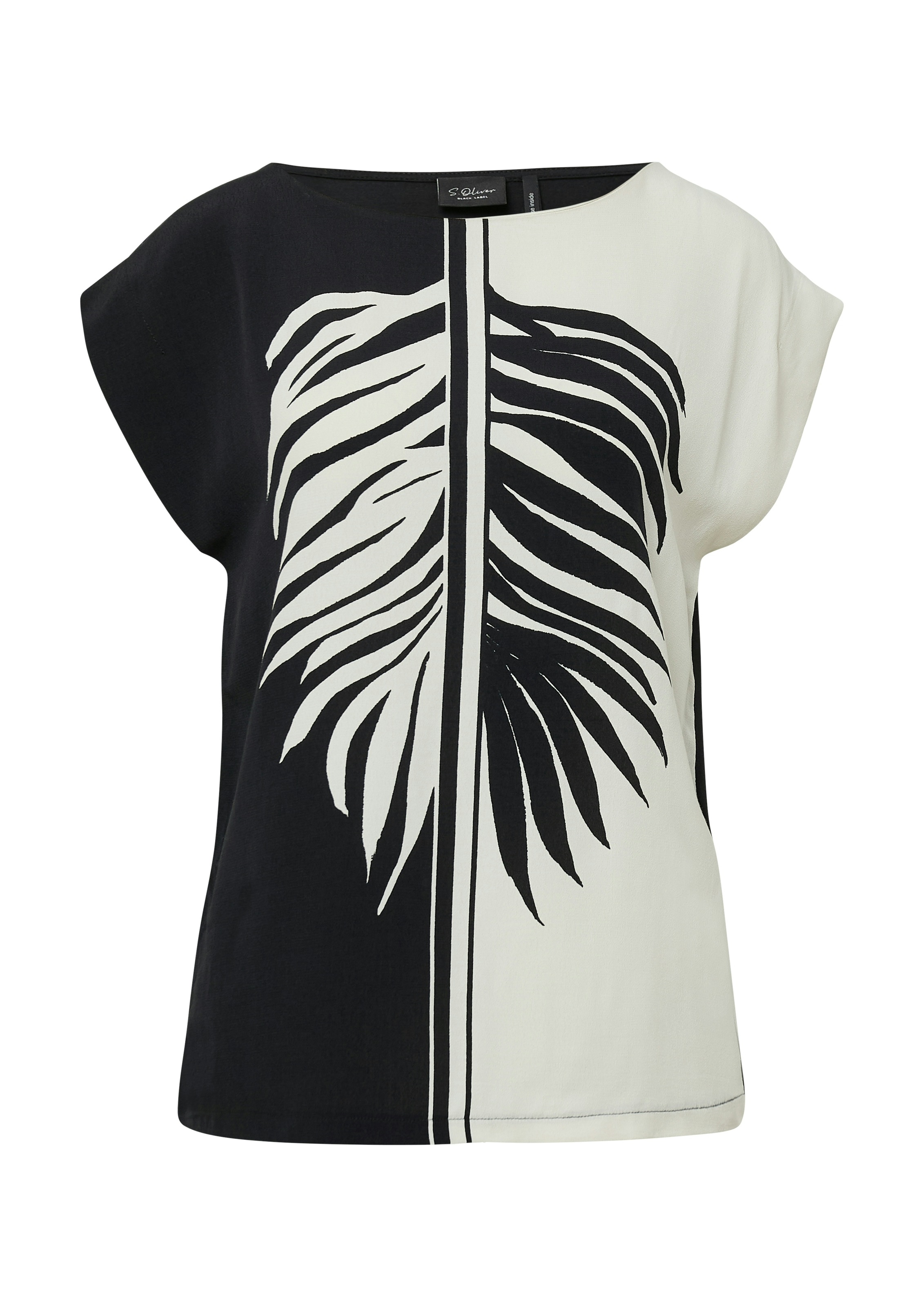 s.Oliver BLACK LABEL T-shirt avec imprimé floral, style colorblocking