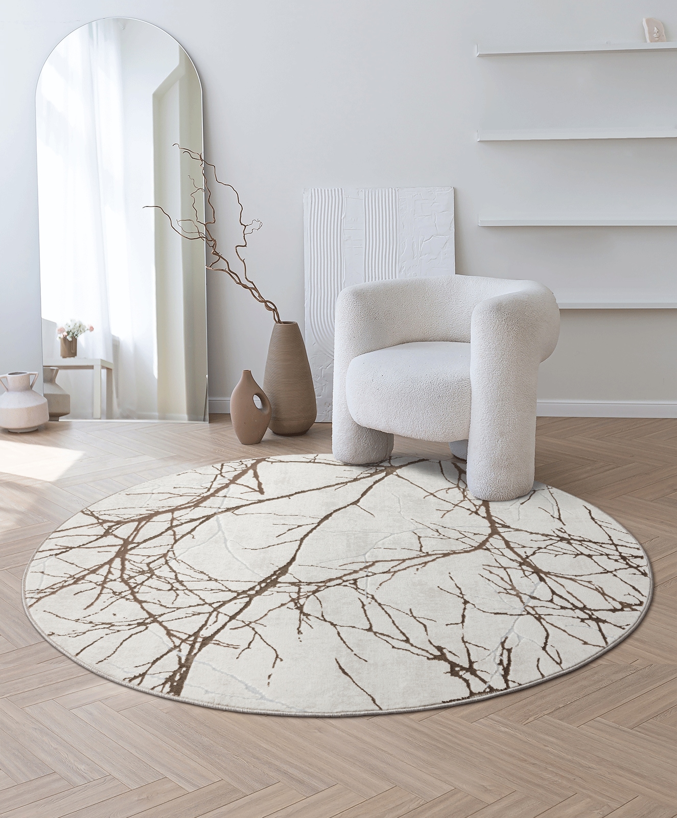 Image of the carpet Teppich "Mila" rund 8 mm Höhe moderner Wohnzimmer Teppich elegant glänzender Flor