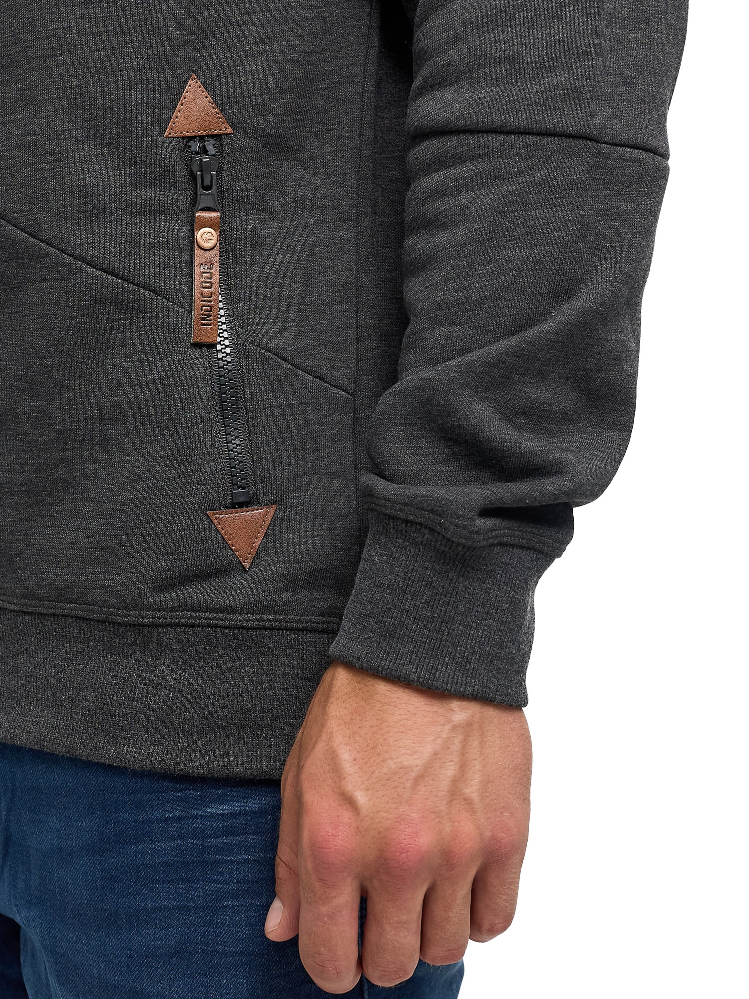 Indicode Sweat à capuche »INAix«, mélange coton, coupe régulière
