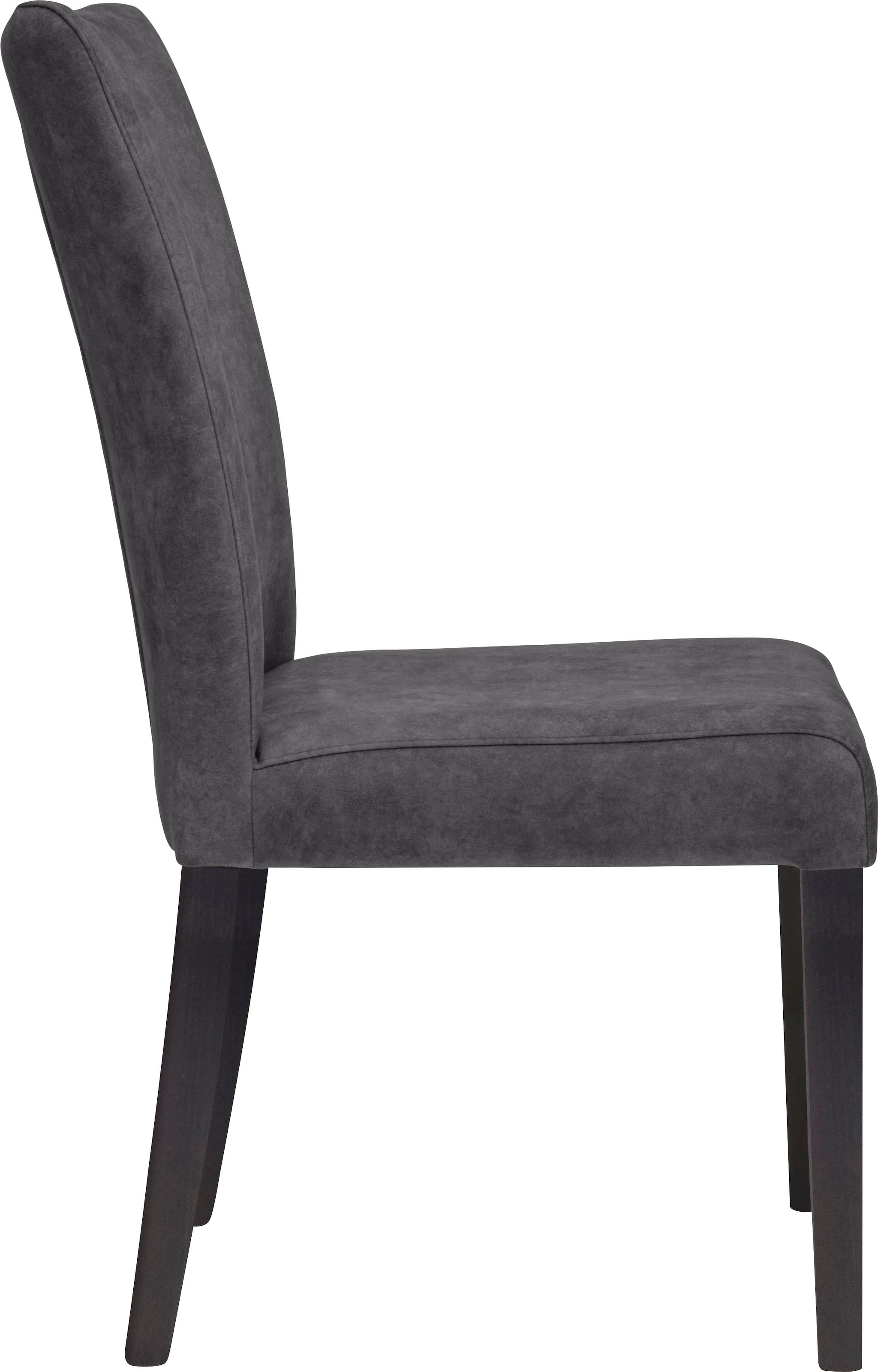 Home affaire 4-Fussstuhl »Aspen«, (Set), 2 St., Samtvelours, Beine aus massiver Buche, wengefarben lackiert