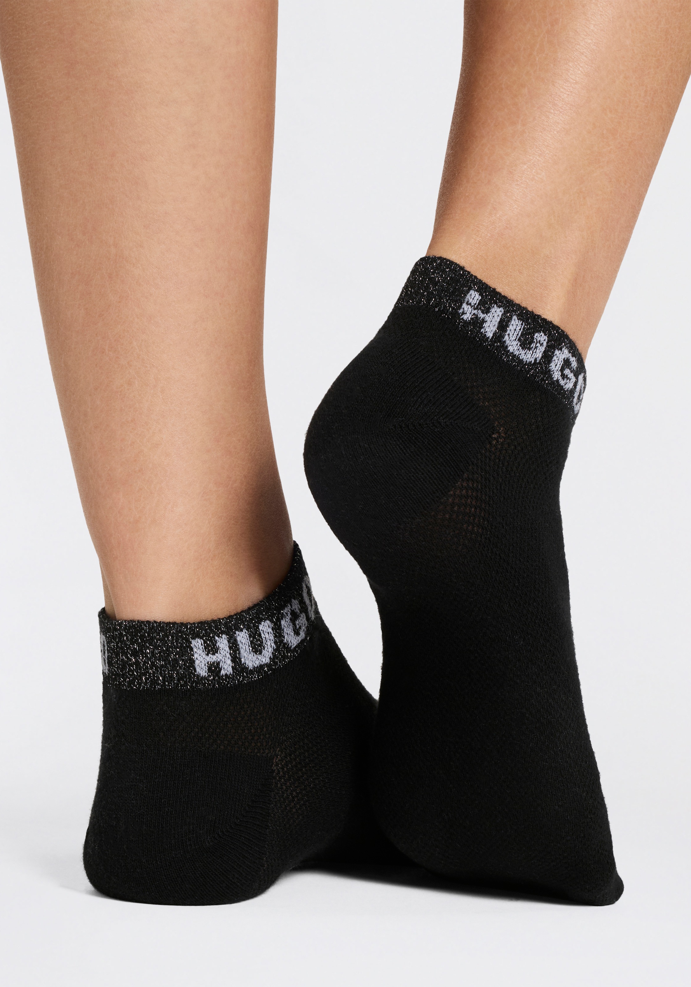 HUGO Underwear Chaussettes de baskets »2P AS SHINY PIQ CC W« 3 Couple tlg. leicht schimmernd