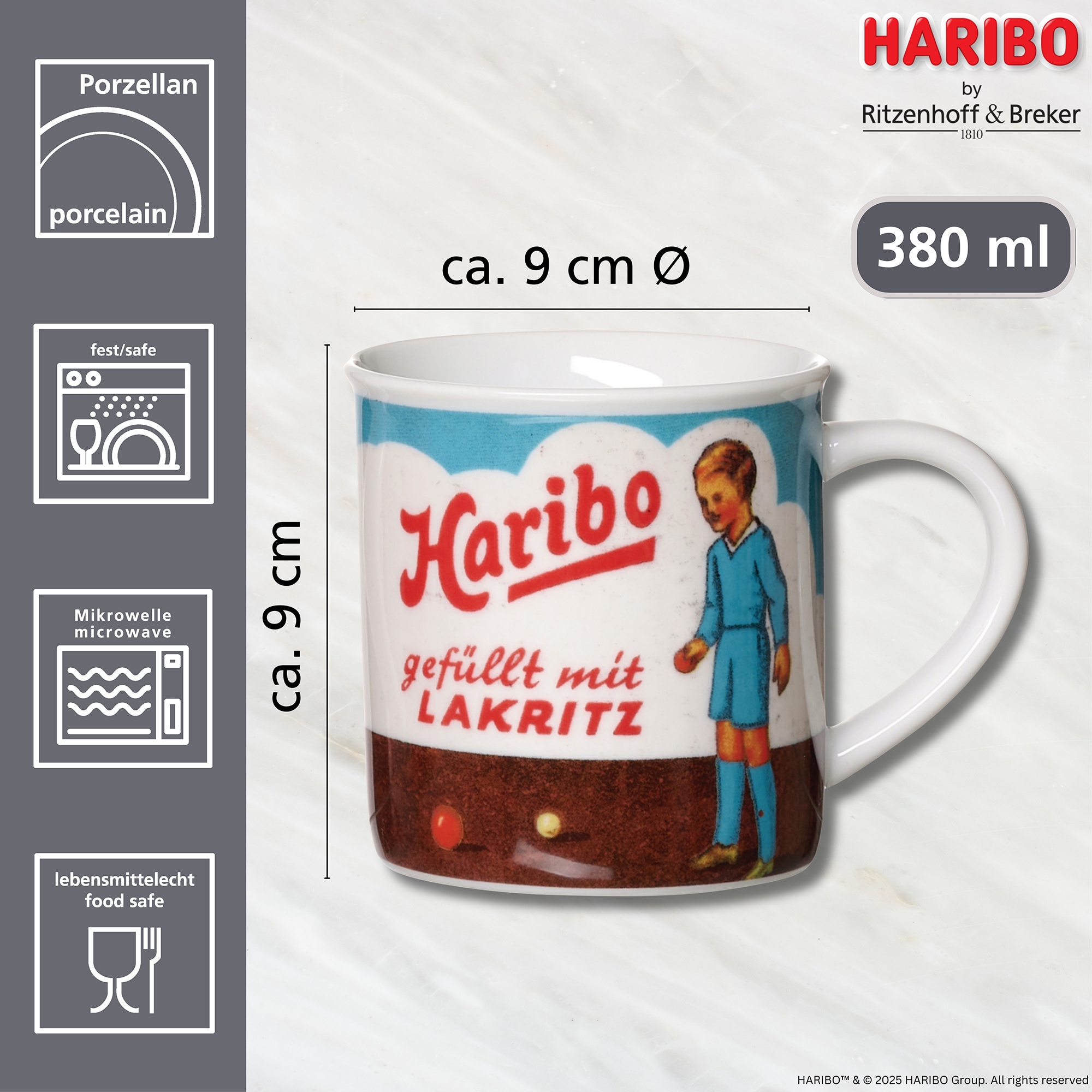 Ritzenhoff & Breker Becher »HARIBO Retro, Lakritz, 380 ml« spülmaschinenfest