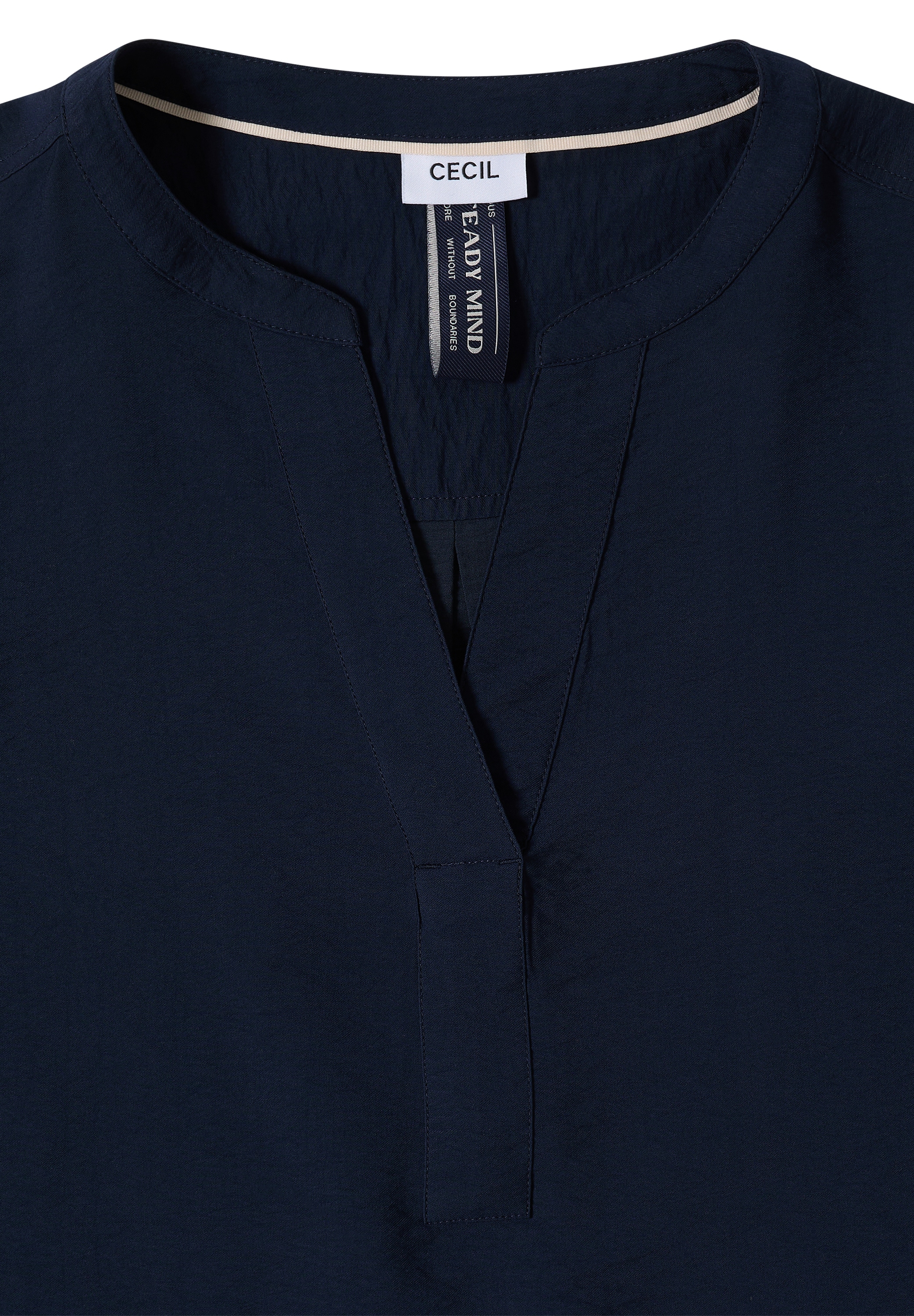 Cecil Blouse à manches longues Splitneck und aus Viskose