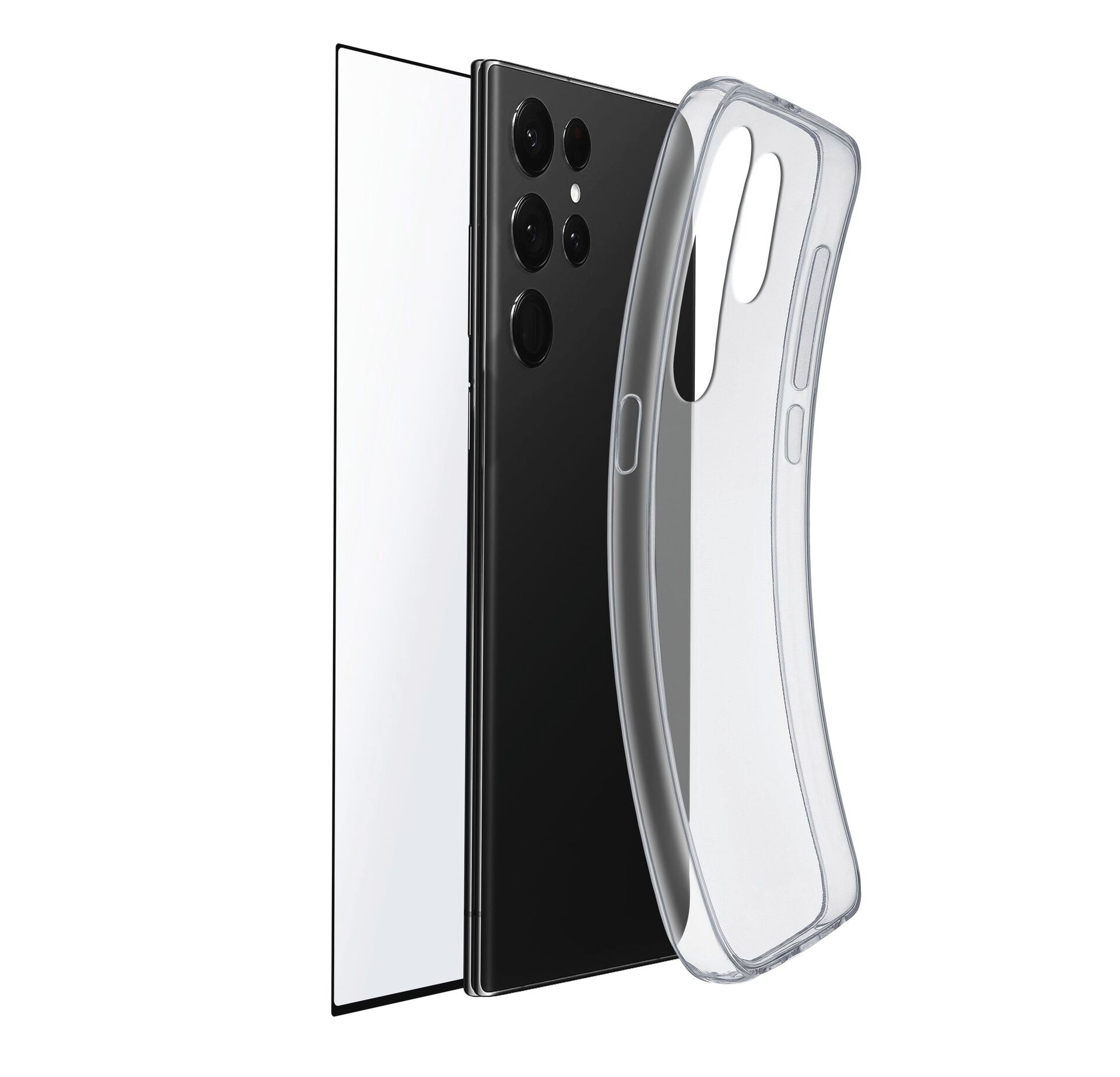 Cellularline Handyhülle »Protection Kit für Samsung Galaxy S24 Ultra«, Handycover Backcover Schutzglas Handyschutzhülle Rundumschutz 360 Grad