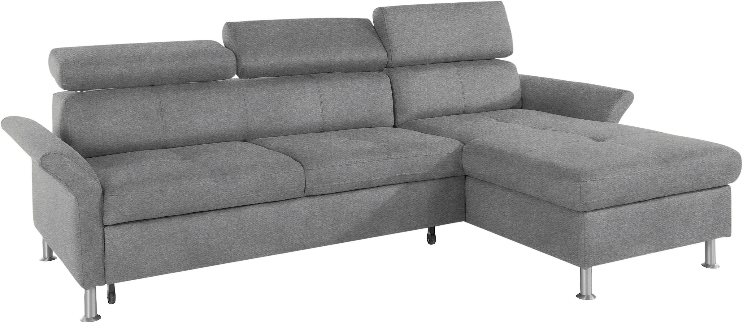exxpo - sofa fashion Ecksofa »Maretto, bequem & komfortabel, bodenfrei, Breite 257cm, L-Form« inkl. Kopf- bzw. Rückenverstellung, wahlweise mit Bettfunktion