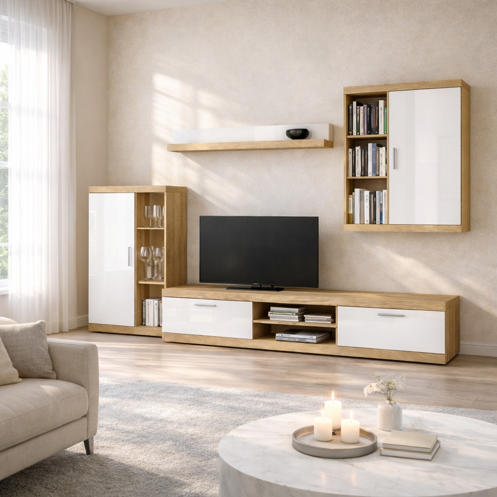 GOODproduct Wohnwand »Cleo 2, Anbauwand, Wohnkombination, Wohnzimmer-Set« 4 Stk. tlg.