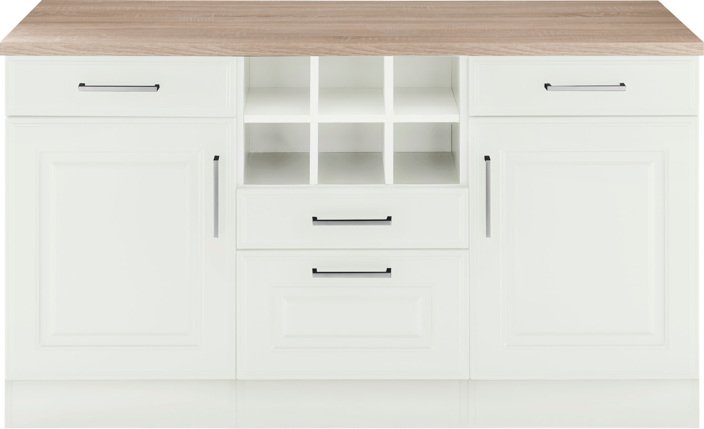 Image of KOCHSTATION Unterschrank "KS-Stockholm" 150 cm breit, hochwertige MDF-Fronten mit Fräsung, viel Stauraum