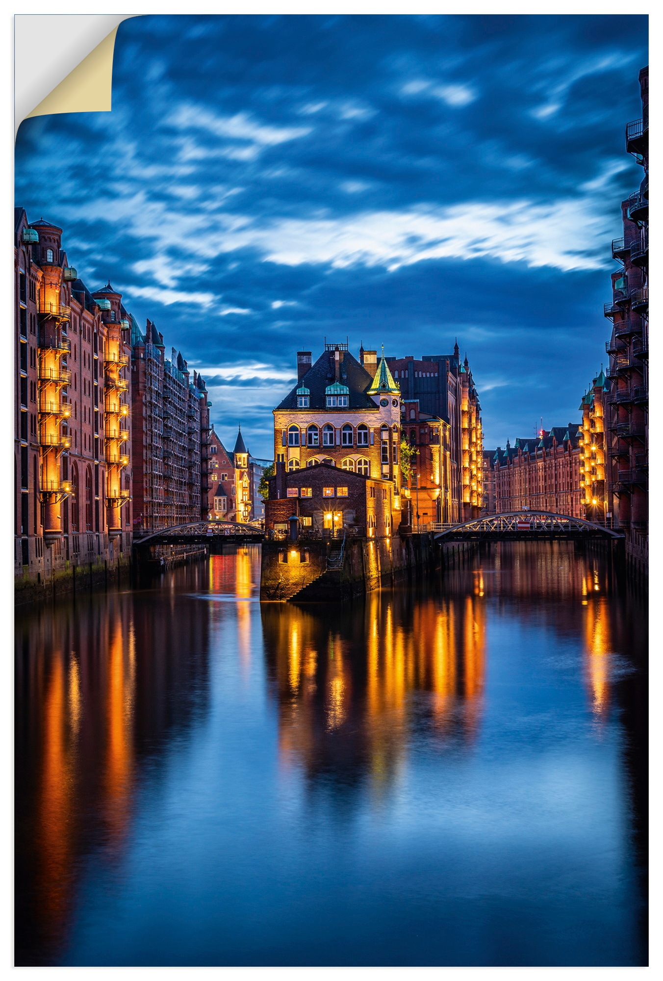 Image of Artland Wandbild "Wasserschloss Speicherstadt in Hamburg" Hamburg 1 Stk. tlg. als Alubild, Leinwandbild, Poster, Wandaufkleber in verschied. Grössen