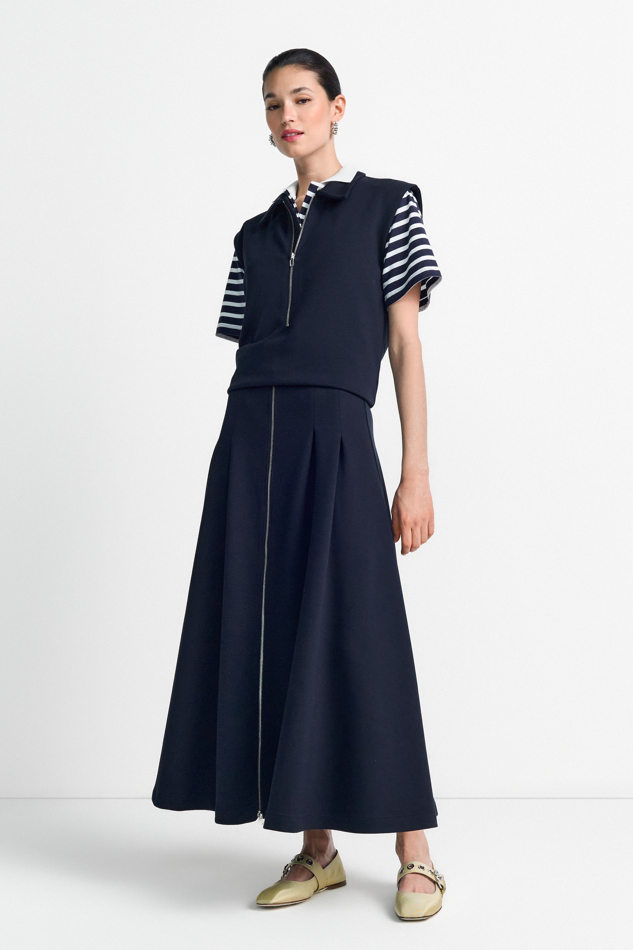 RICHROYAL Jupe en jersey mit 2-Wege-Reissverschluss