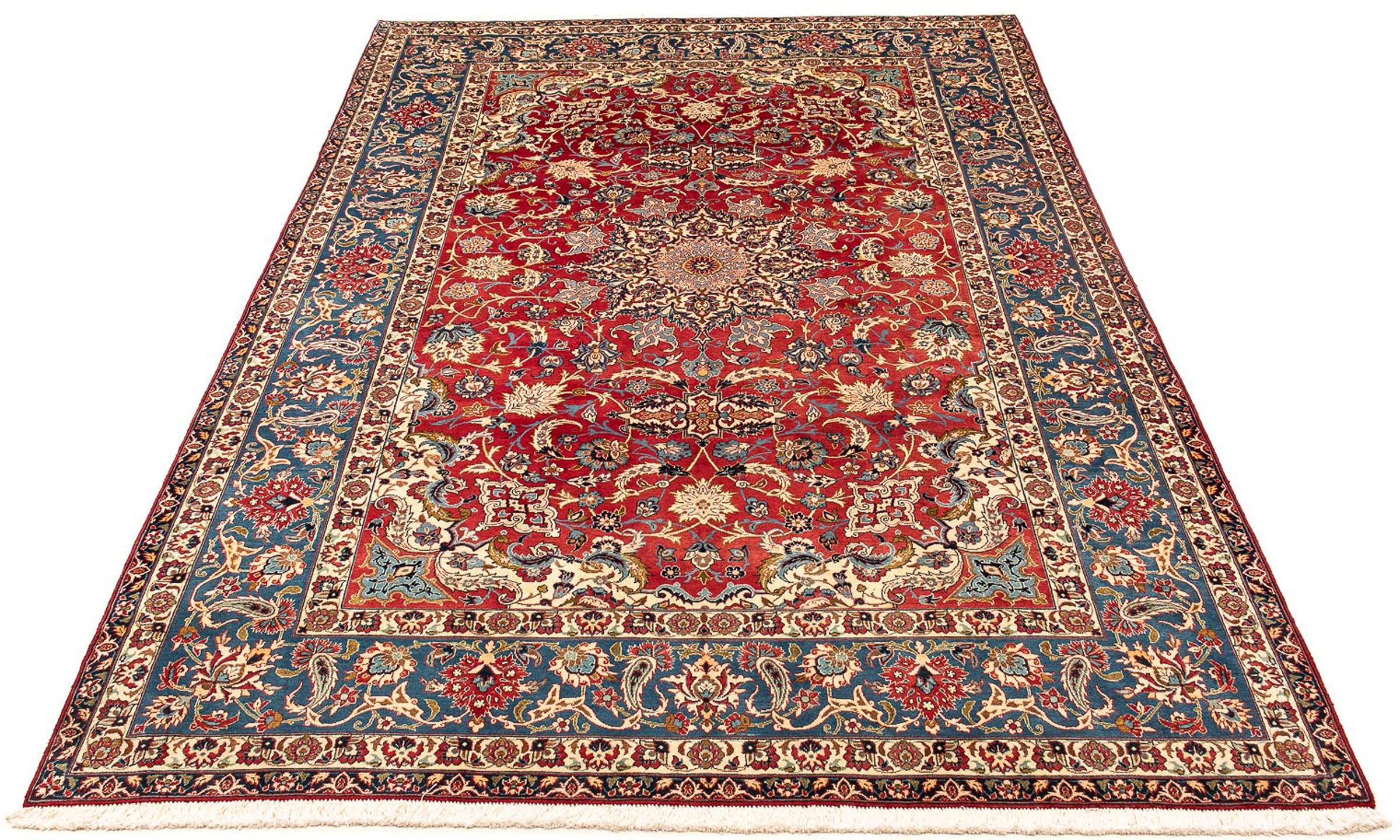Image of morgenland Orientteppich »Perser - Isfahan - Premium - 377 x 271 cm - rot«, rechteckig, 6 mm Höhe, Wohnzimmer, Handgeknüpft, Einzelstück mit Zertifikat bei Ackermann Versand Schweiz