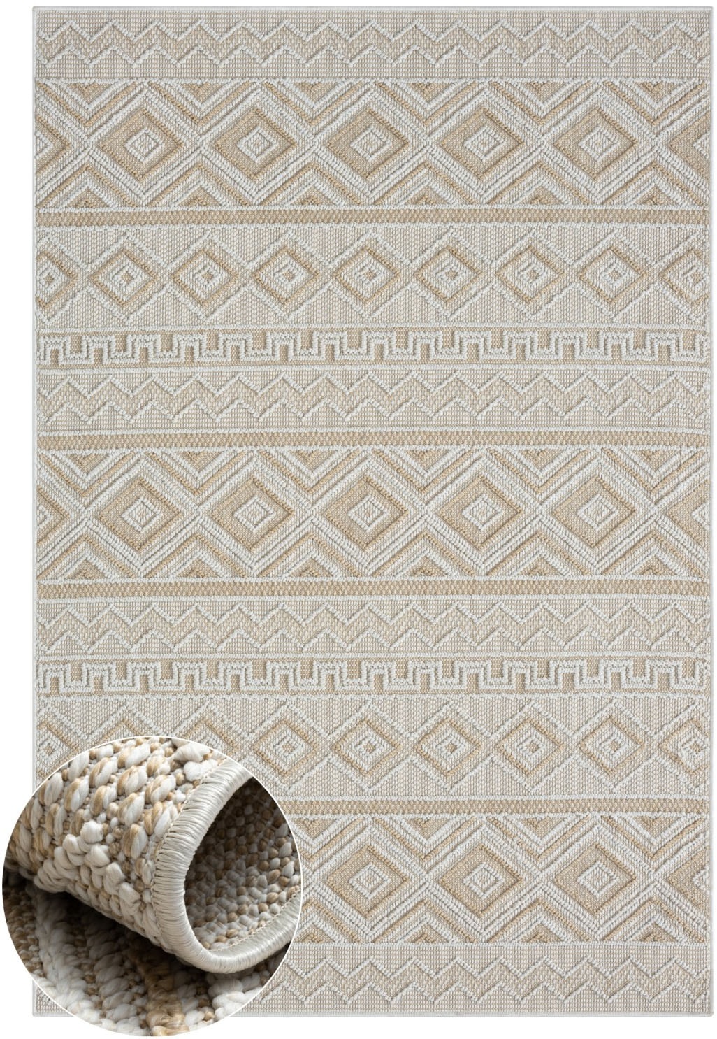 Myflair Möbel & Accessoires Teppich »Vera, LAGERRÄUMUNG!«, rechteckig, 8 mm Höhe, modernes Design, In & Outdoor geeignet, Balkon, Terrasse