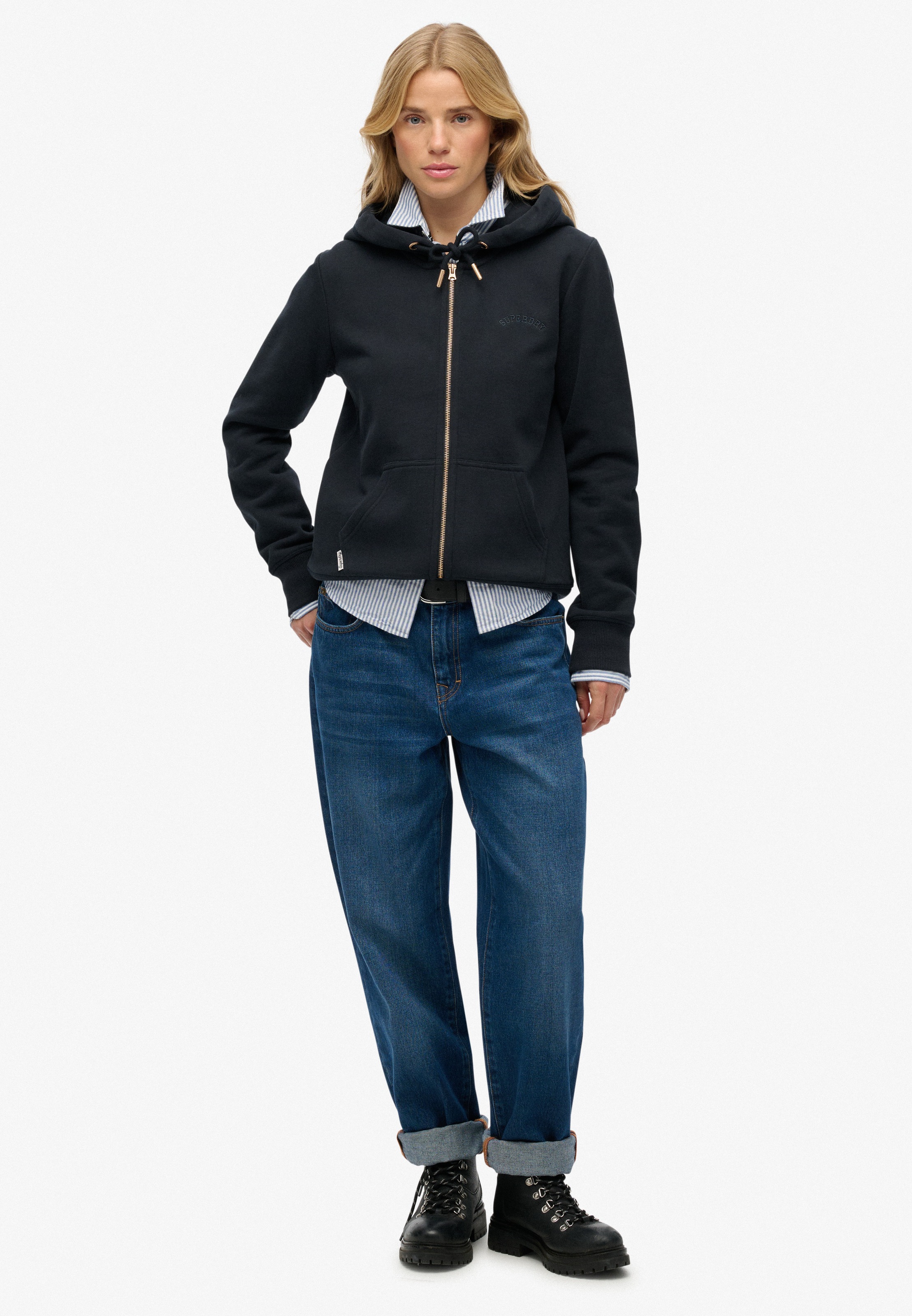Superdry Sweat à capuche »Essential Logo Ziphood Hb« Mit Logostickerei