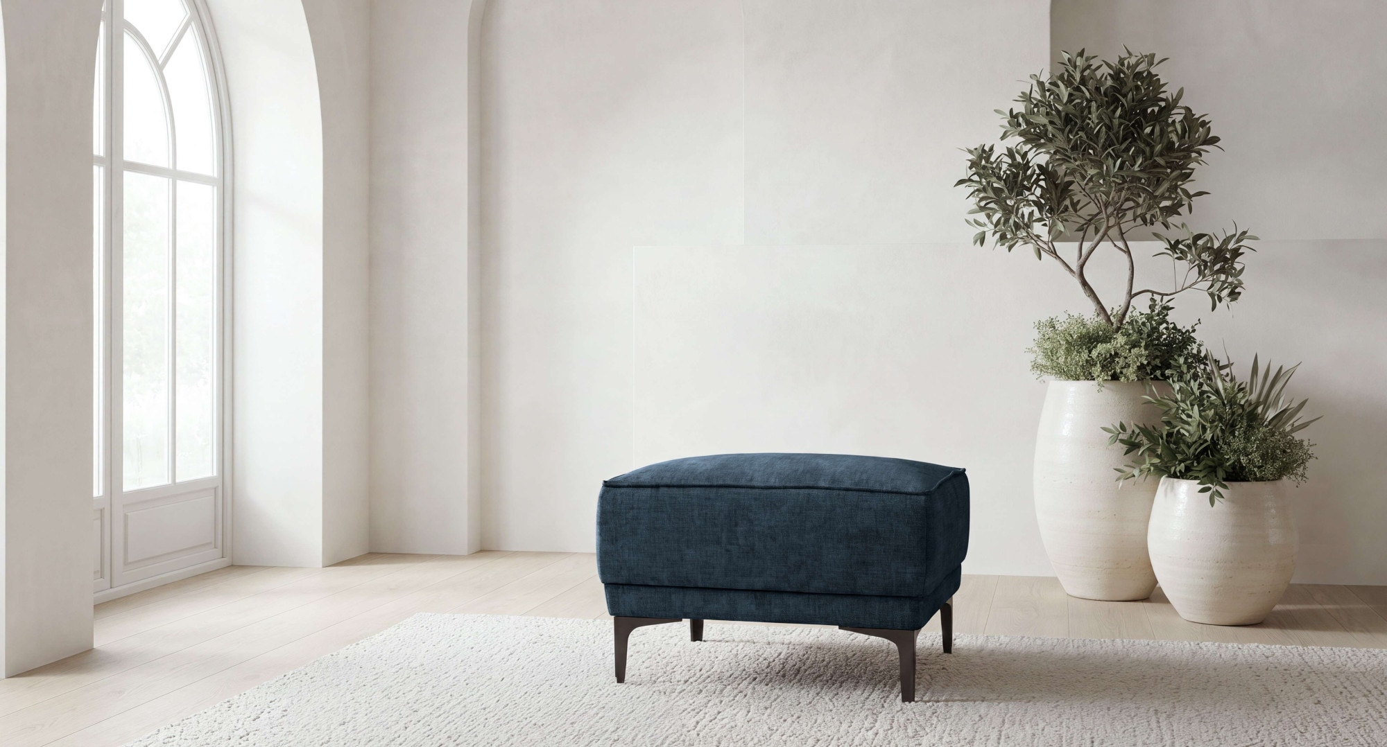GOODproduct Polsterhocker »Oland, Pouf, passend zur Serie OLAND, Chenille-Bezug« passend zur Serie OLAND