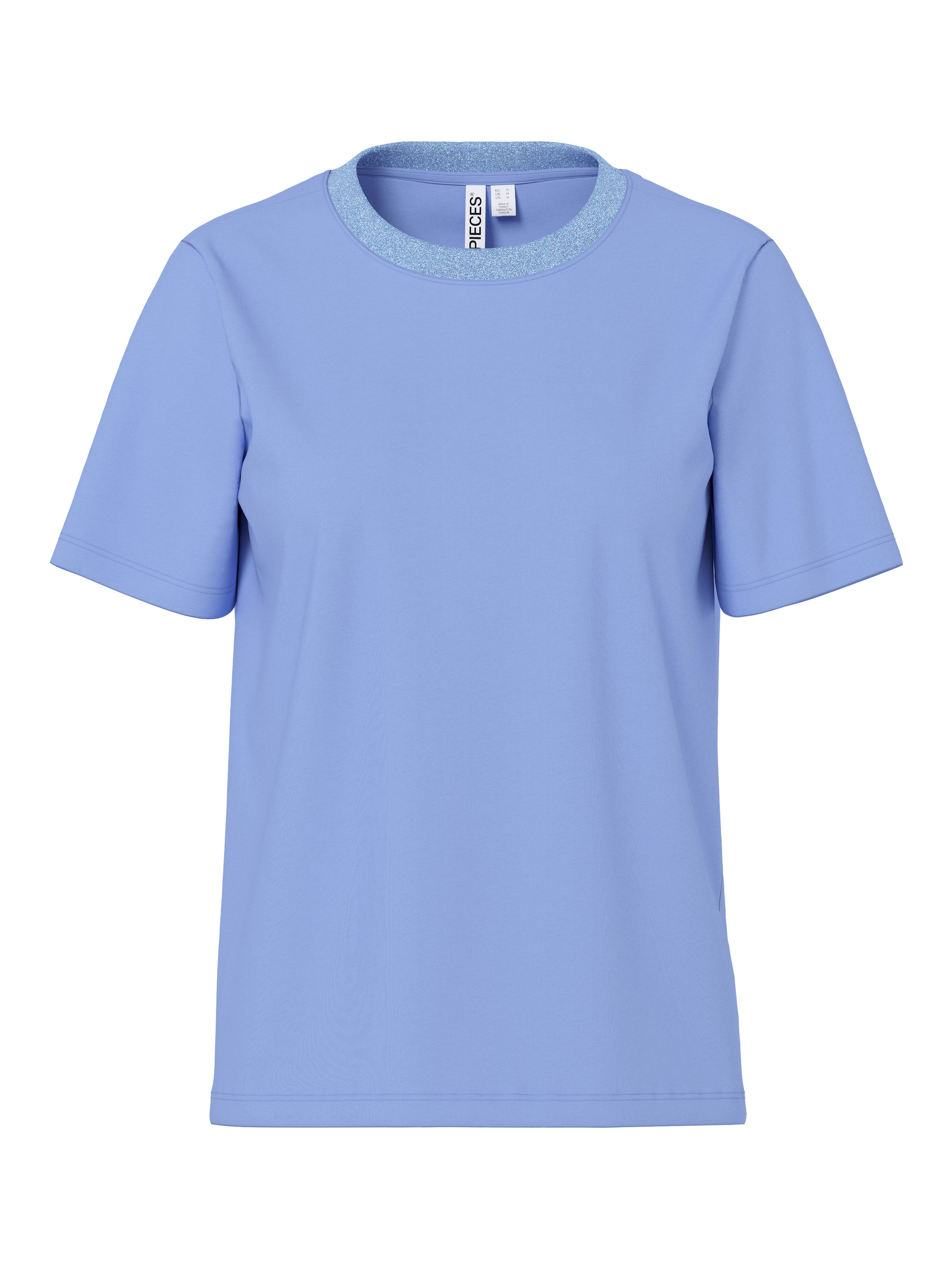 pieces T-shirt à manches courtes »PCRIA SS LUREX NECK TEE JRS NOOS BC« avec détail pailleté