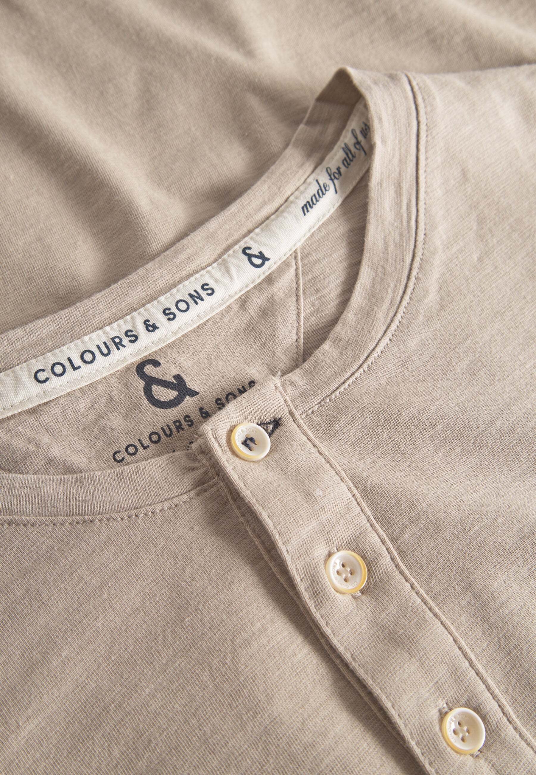 colours & sons Langarmshirt »colours & sons Langarmshirts Henley - Slub«