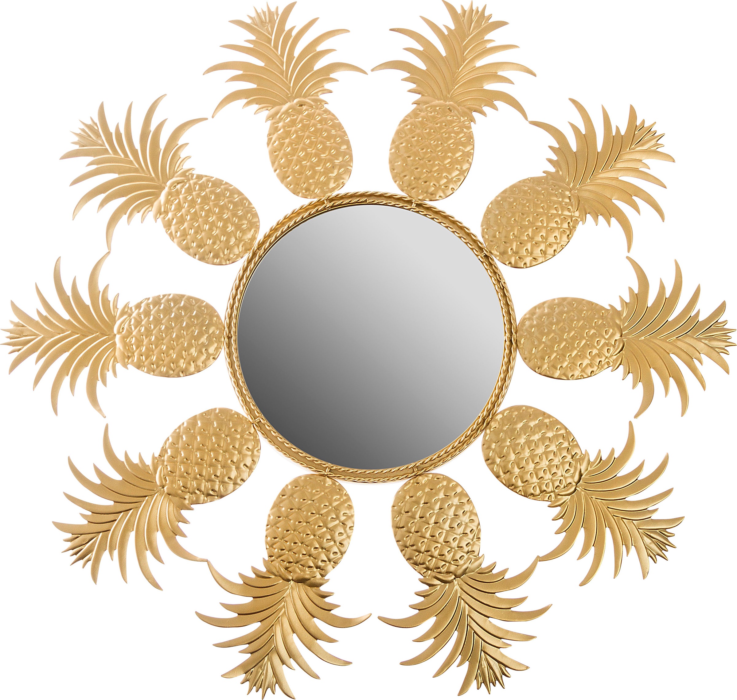 Image of Myflair Möbel & Accessoires Dekospiegel "Annama" Wandspiegel, gold, Landhaus, rund, Rahmen aus Metall, Blütenform