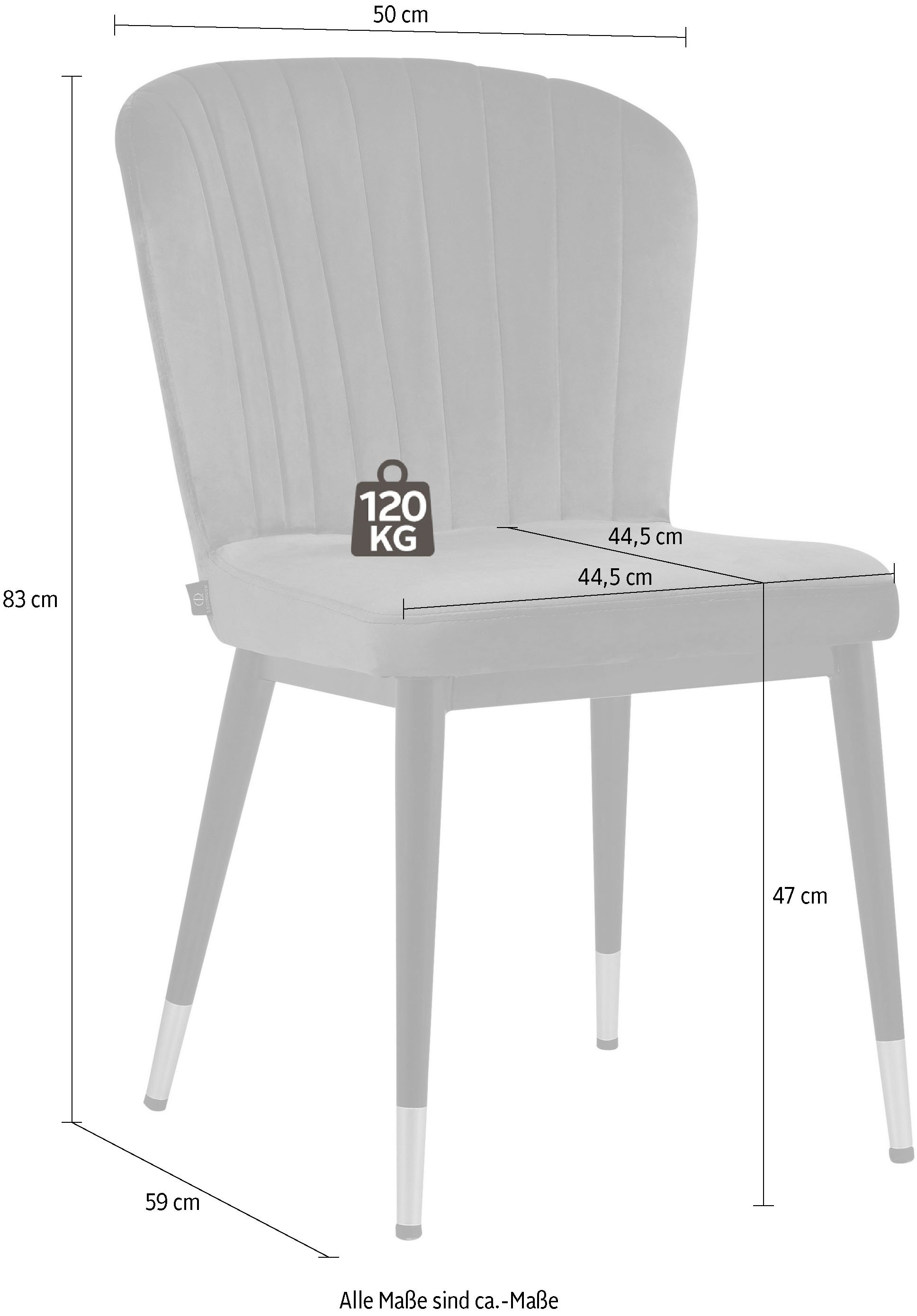 Leonique Esszimmerstuhl »Dinan«, (Set), Luxus-Microfaser, 2er-Set mit gepolstertem Sitz und Rückenlehne, modernes Design