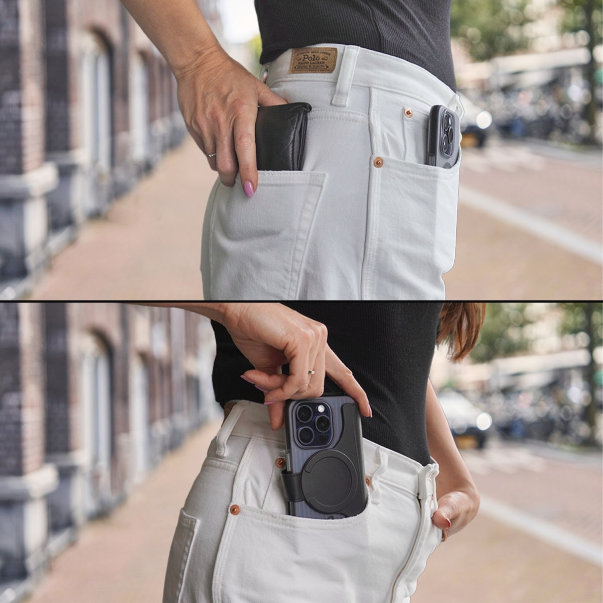 4smarts Flip Case »Universal Magnet Wallet CardCaddy XL« MagSafe UltiMag Portemonnaie, RFID Schutz, iPhone 12, 13, 14, 15 Serie