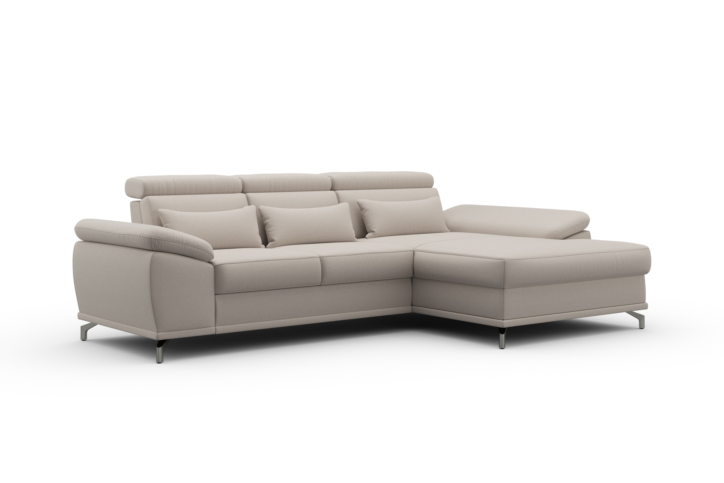 sit&more Ecksofa »Cabrio L-Form, B: 295 cm, mit Sitztiefen-, Arm- & Kopfteilverstellung« 2 Nierenkissen, Federkern, optional Bettfunktion und Stauraum