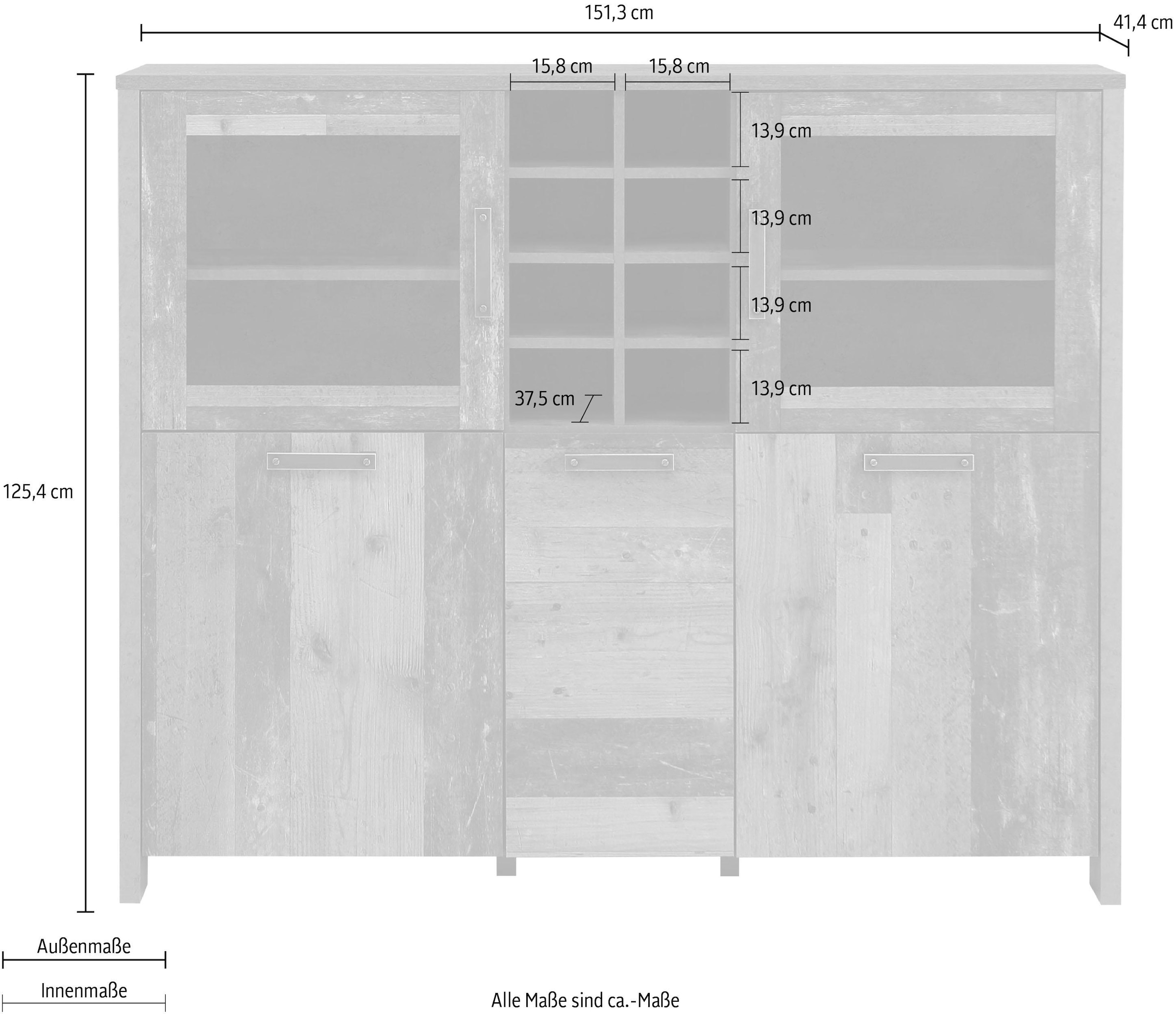 FORTE Highboard »Clif« Breite 151 cm