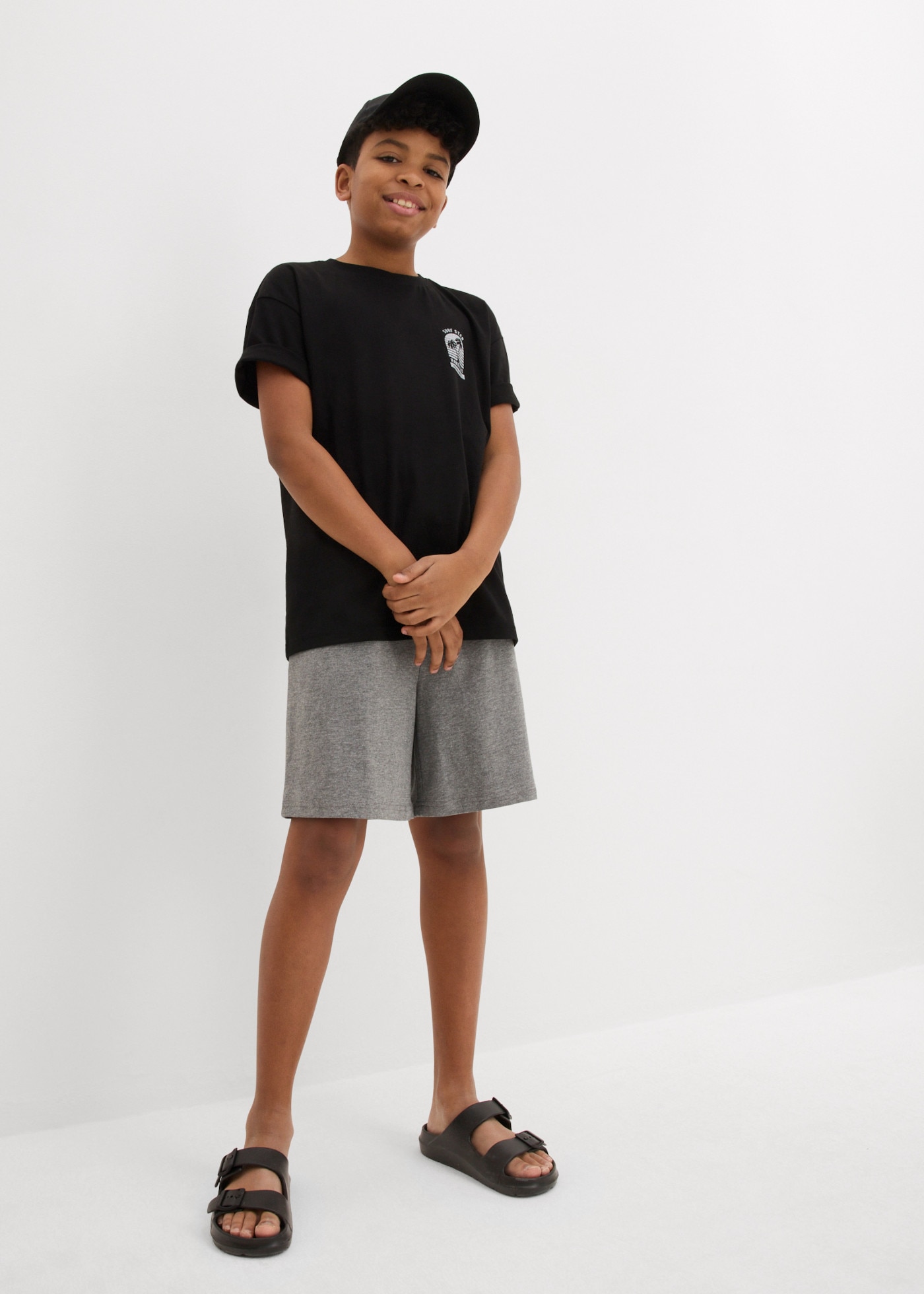 bonprix Short  avec cordon de serrage, jersey facile d'entretien, coupe regular fit, lot de 2