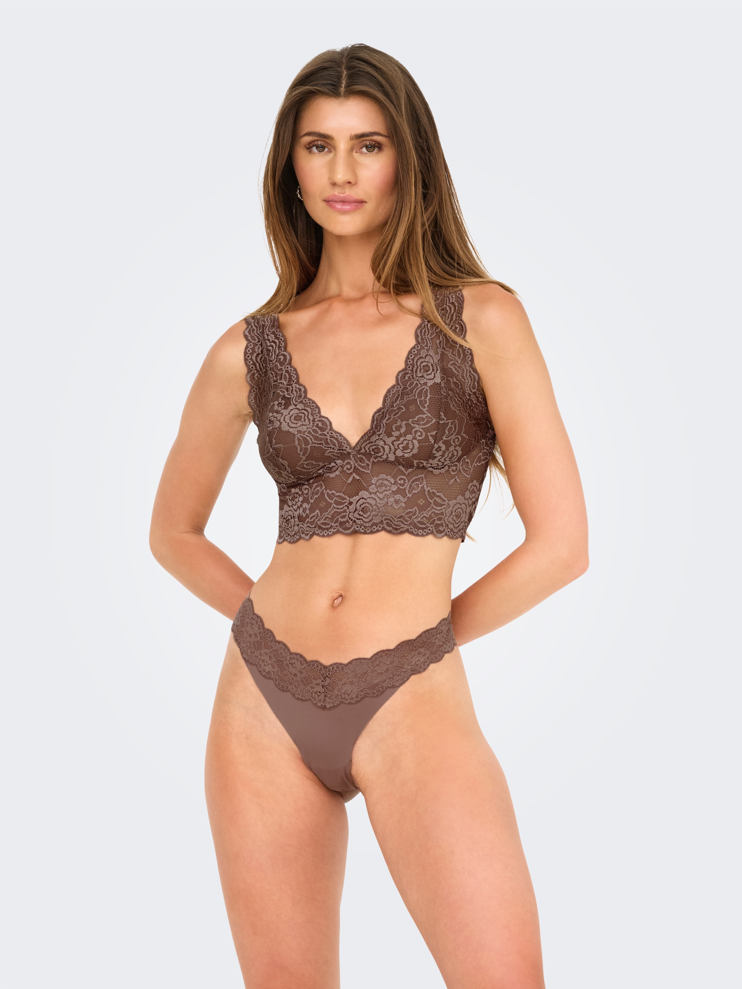 ONLY Tanga »ONLCHLOE LACE S.S THONG 3-PACK ACC«, (Packung, 3 St.)