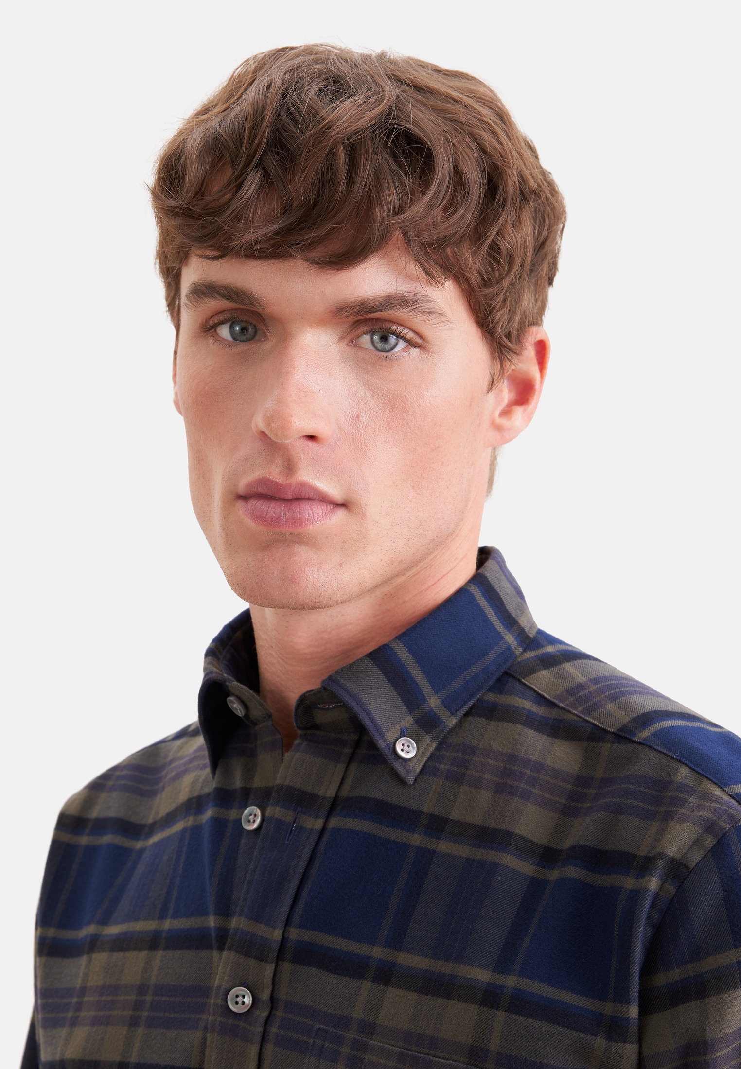 seidensticker Businesshemd Regular 1/1 Button-Down-Kragen Karo