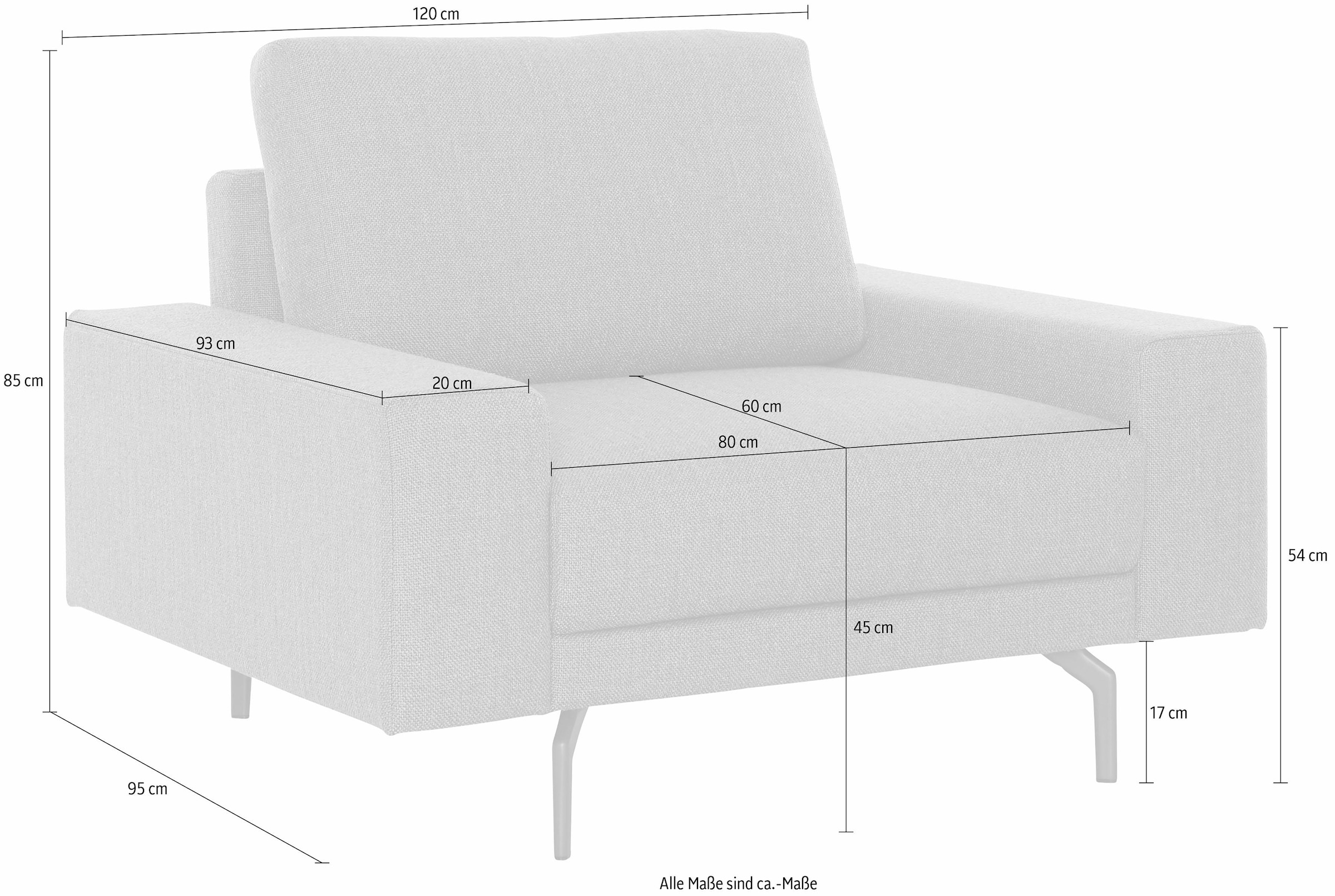 Creation BY ROLF BENZ Fauteuil »CR.450, Designsessel, Loungesessel« accoudoir large et bas, pieds en aluminium coulé couleur ombre, largeur 120 cm
