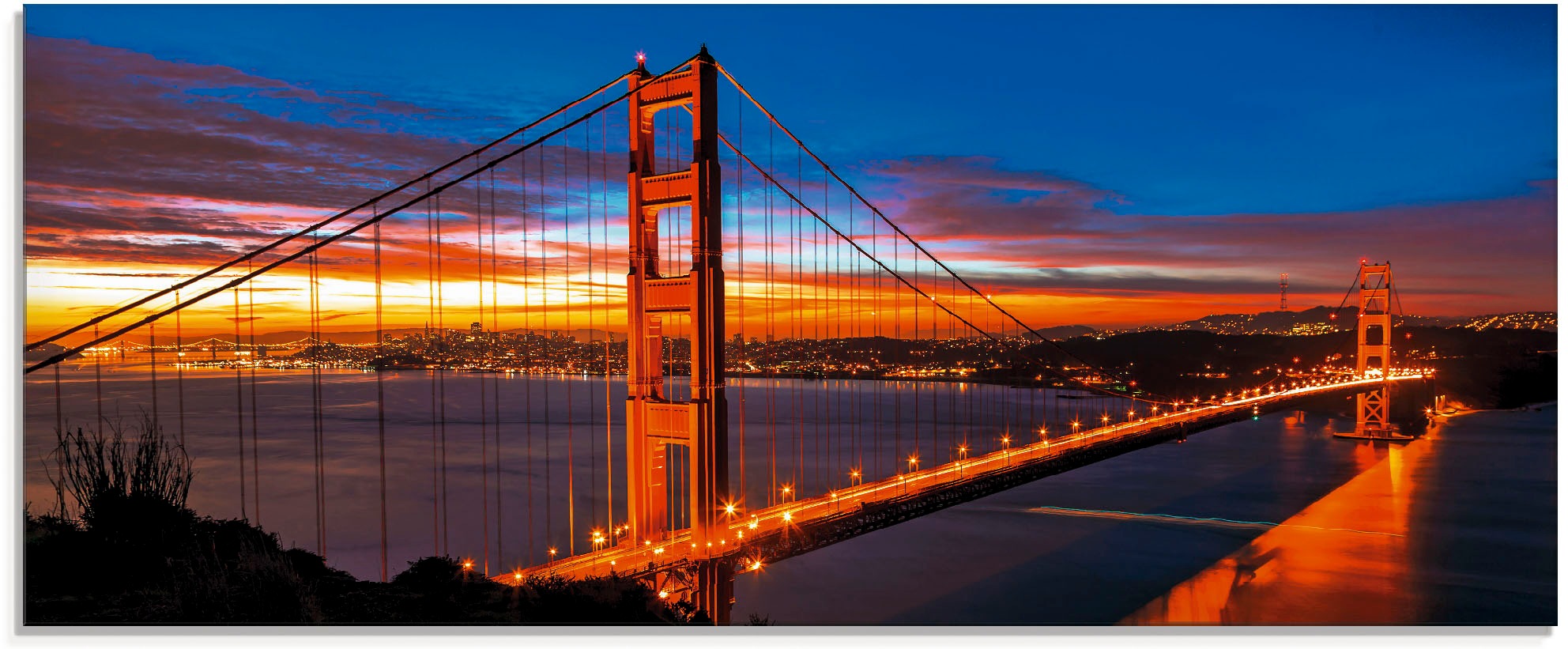 Image of Artland Glasbild »The Golden Gate Bridge am frühen Morgen«, Brücken, (1 St.) bei Ackermann Versand Schweiz