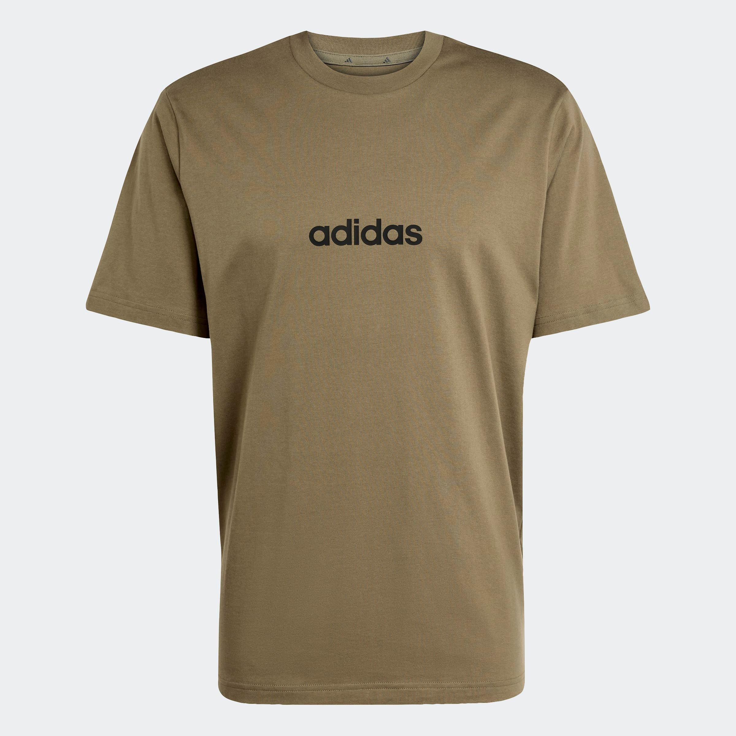 adidas Sportswear T-shirt »ESSENTIALS LINEAR SINGLE JERSEY« überschnittene Schultern, Kurzarmdesign, aus Baumwolljersey