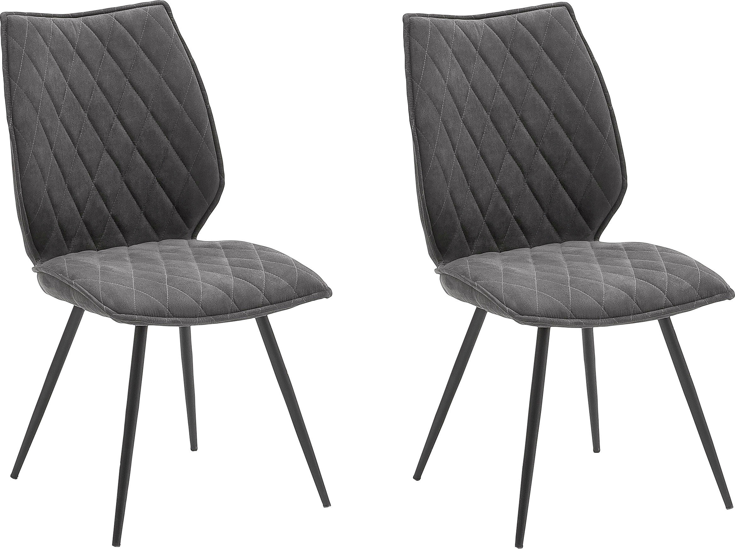 Image of MCA furniture 4-Fussstuhl »Navarra«, 2 St., 2-er Set mit Stoffbezug in Antiklook,Komfortsitzhöhe 48 cm, Rautensteppung, belastbar bis 120 kg bei Ackermann Versand Schweiz