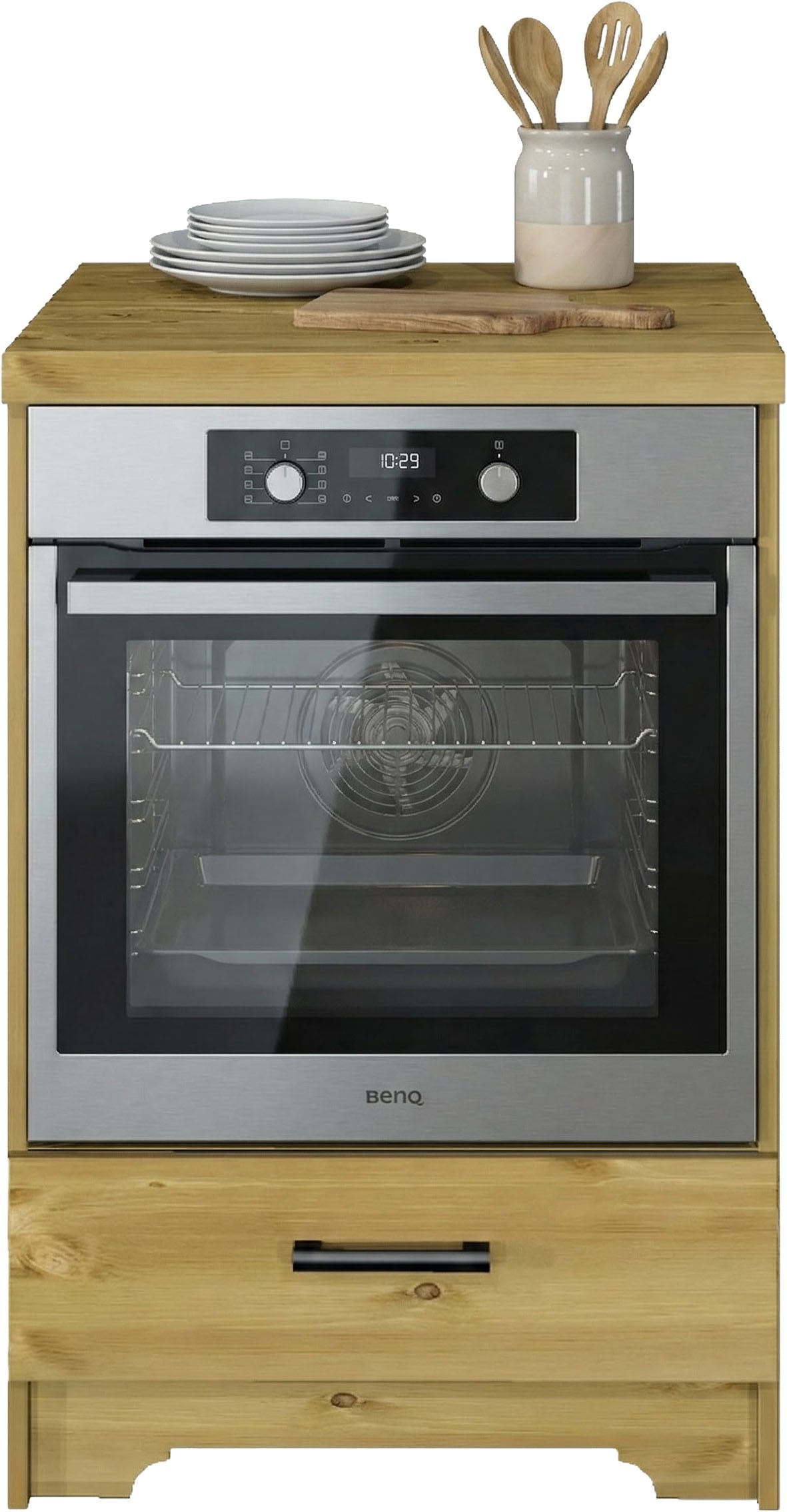 Home affaire Armoire encastrée pour cuisinière »Meliss« aus massiver Kiefer, Breite 60 cm, Soft-Close-Funktion