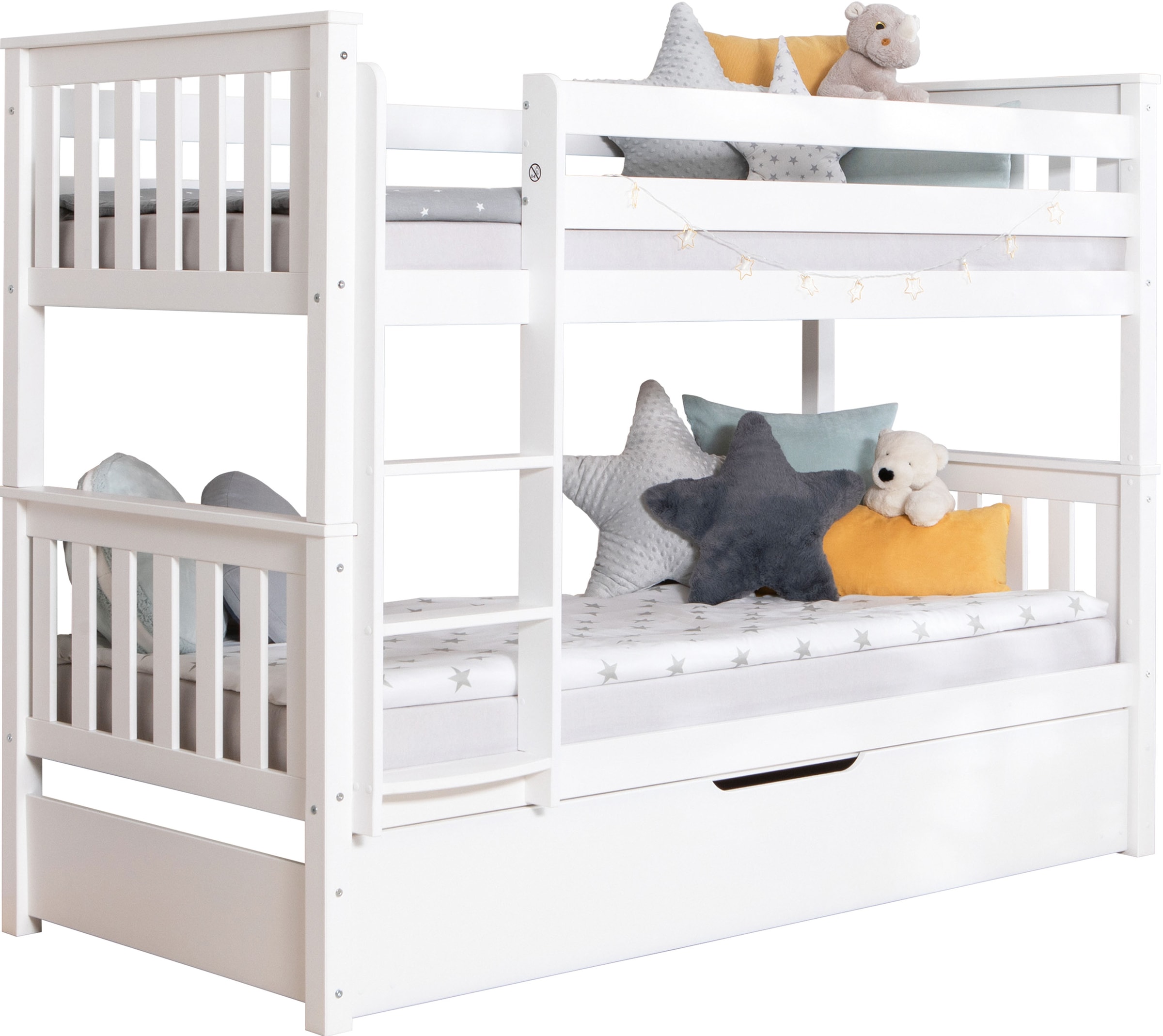 Etagenbett »Sammy, umbaubar zu 2 Einzelbetten, edles Design im Landhausstil«,...