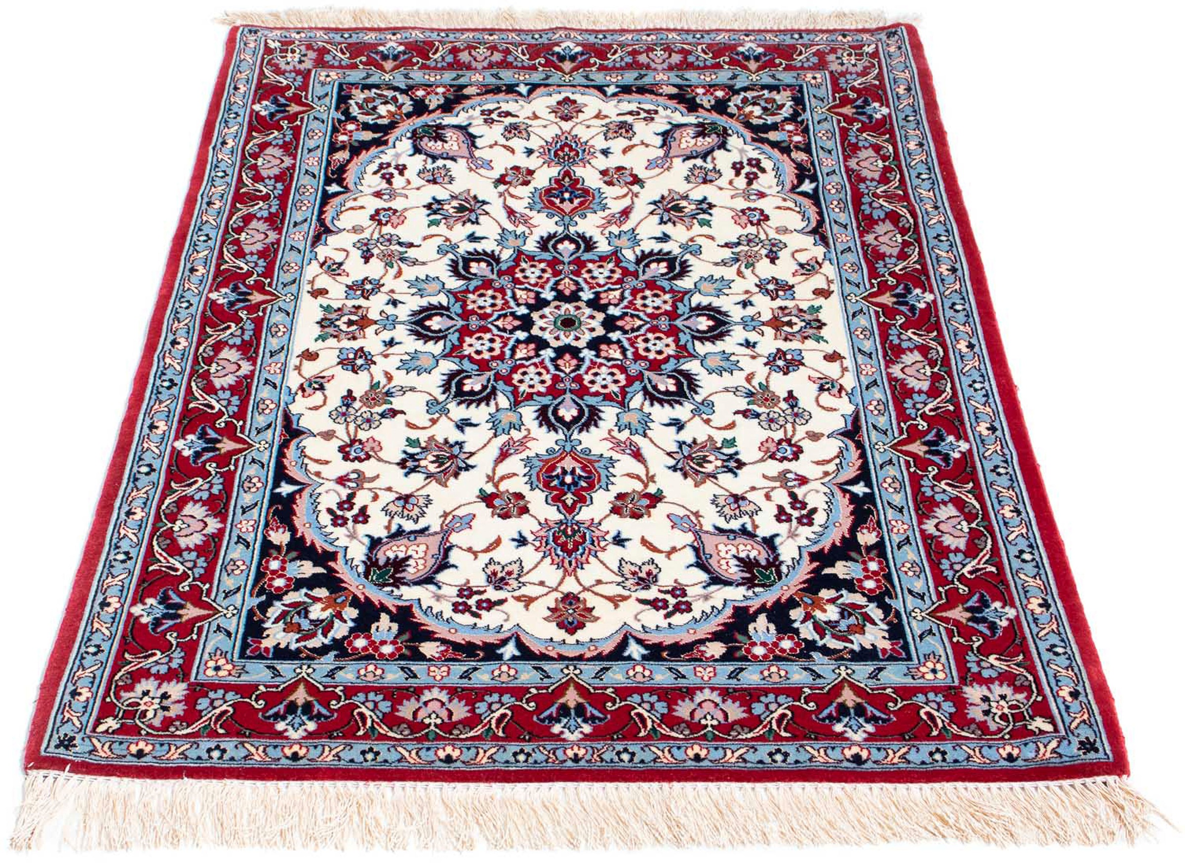 Image of morgenland Orientteppich »Perser - Isfahan - Premium - 121 x 82 cm - beige«, rechteckig, 6 mm Höhe, Wohnzimmer, Handgeknüpft, Einzelstück mit Zertifikat bei Ackermann Versand Schweiz