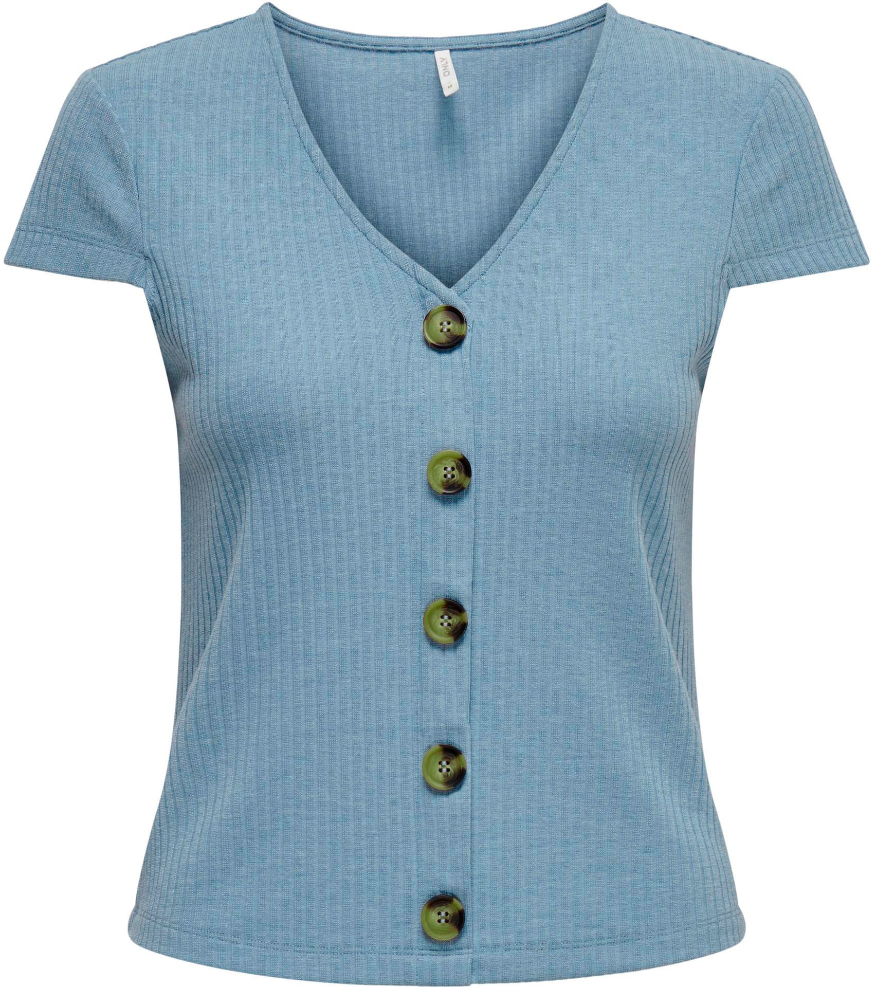 Image of Only V-Shirt »ONLNELLA S/S BUTTON TOP« bei Ackermann Versand Schweiz