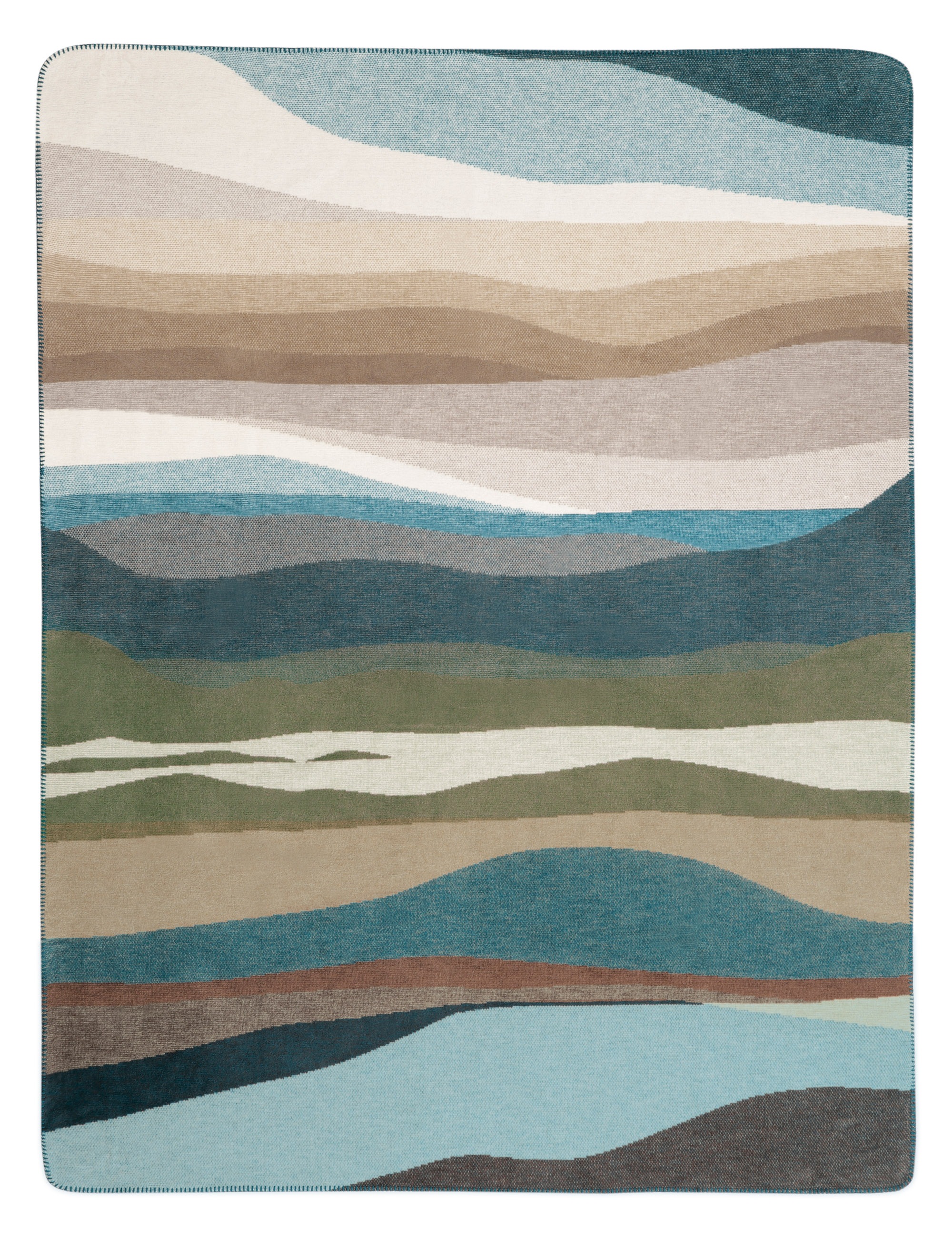 Image of Biederlack Wohndecke "Iceland Horizon mit geketteltem Zierstich" Made in Germany