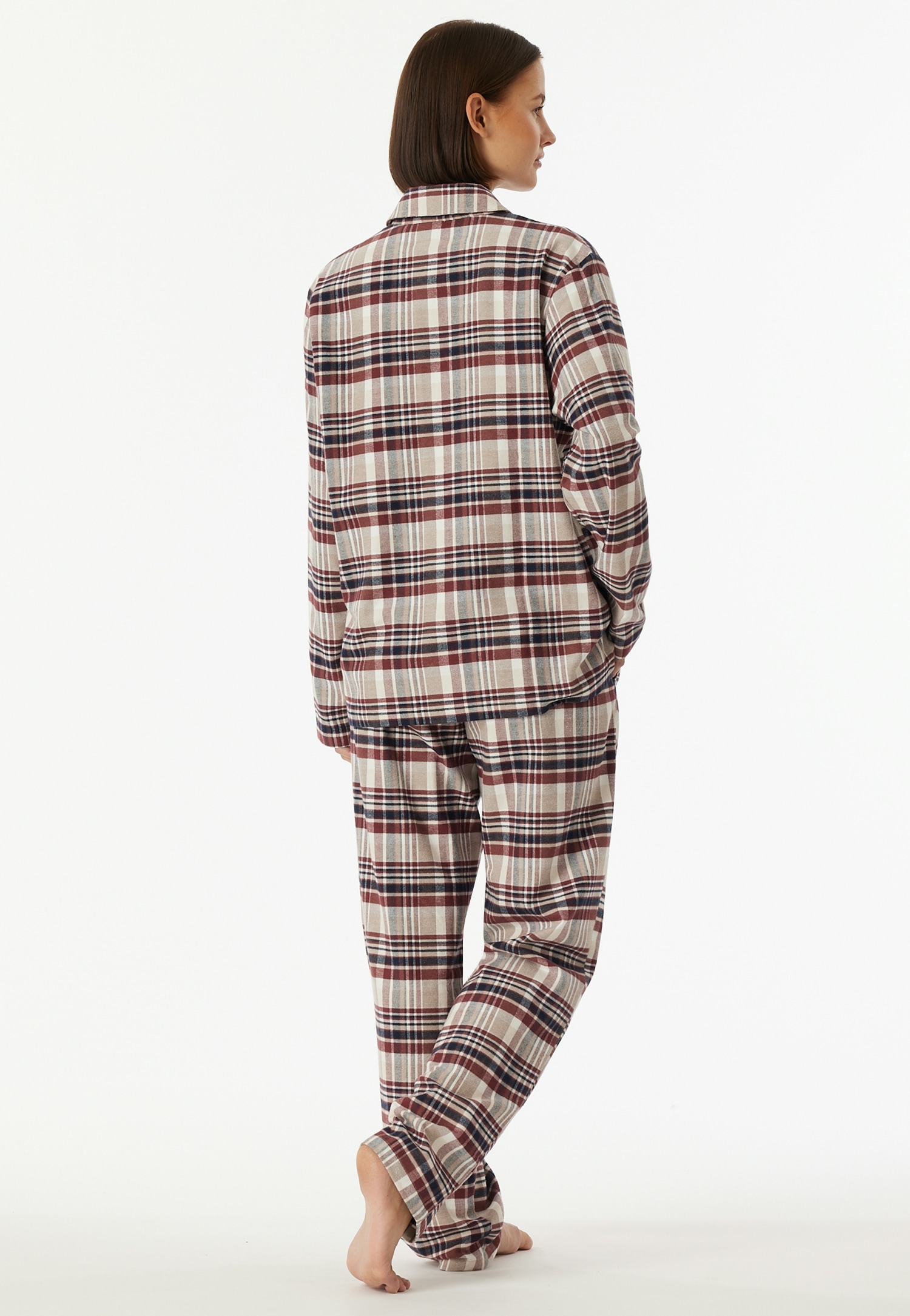 Schiesser Schlafanzug »Familiy« 2 tlg. kariert, Knöpfe vorn, Baumwolle, langärmelig